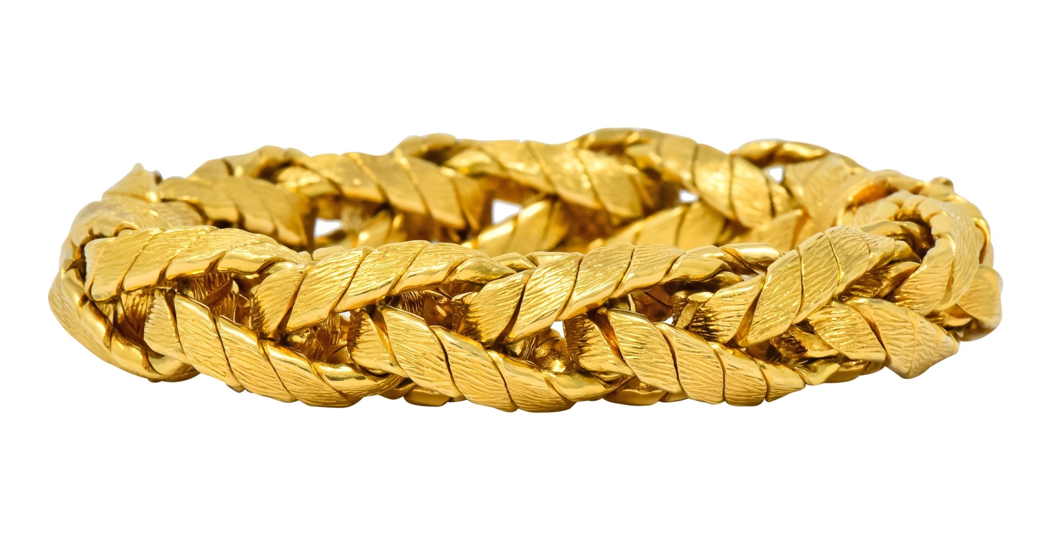 Tiffany & Co. 1960's Vintage 18 Karat Gold Barrel Link Bracelet - Wilson's Estate Jewelry