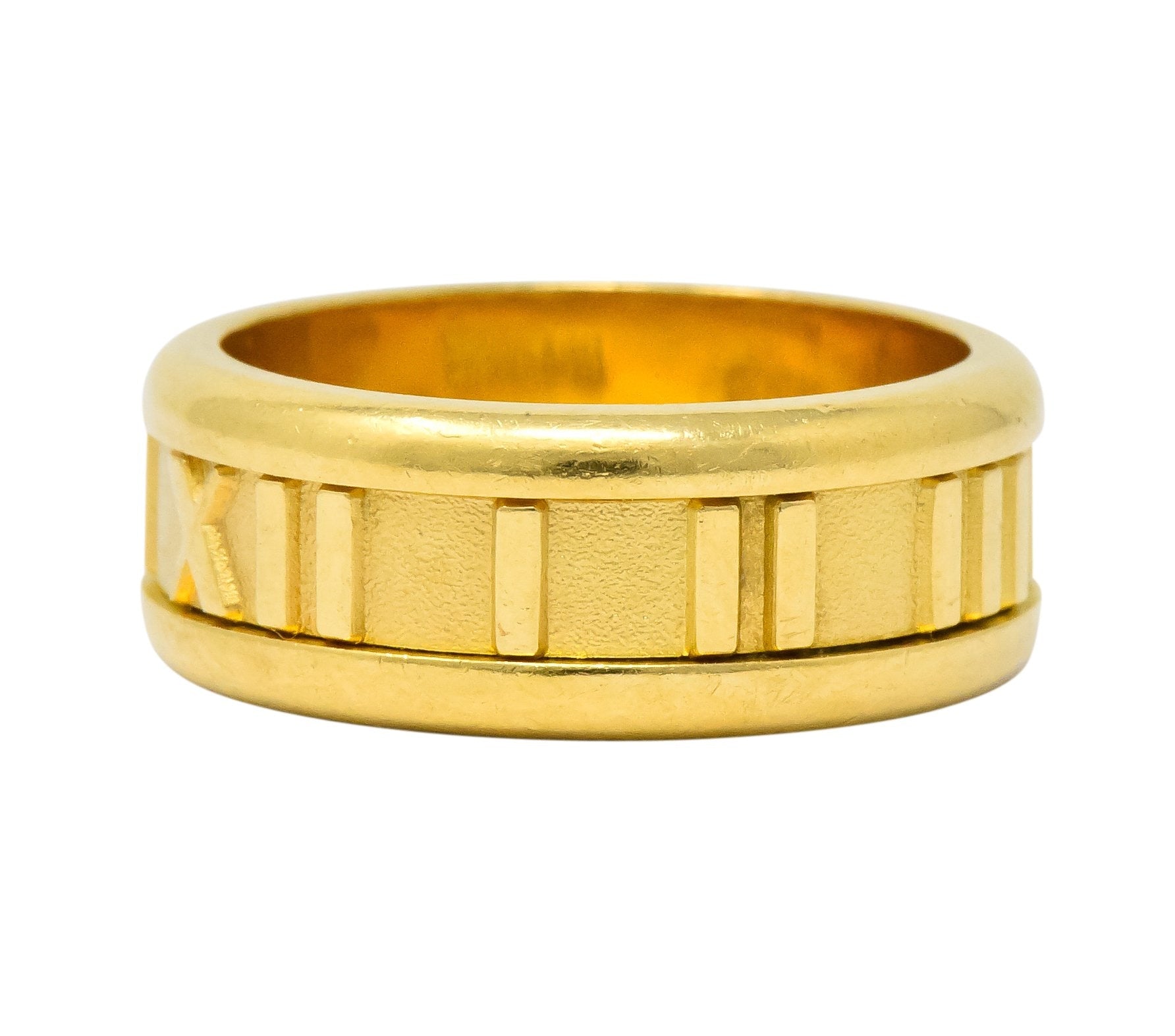 Tiffany & Co. 1995 18 Karat Gold Atlas Wide Band Ring Unisex - Wilson's Estate Jewelry