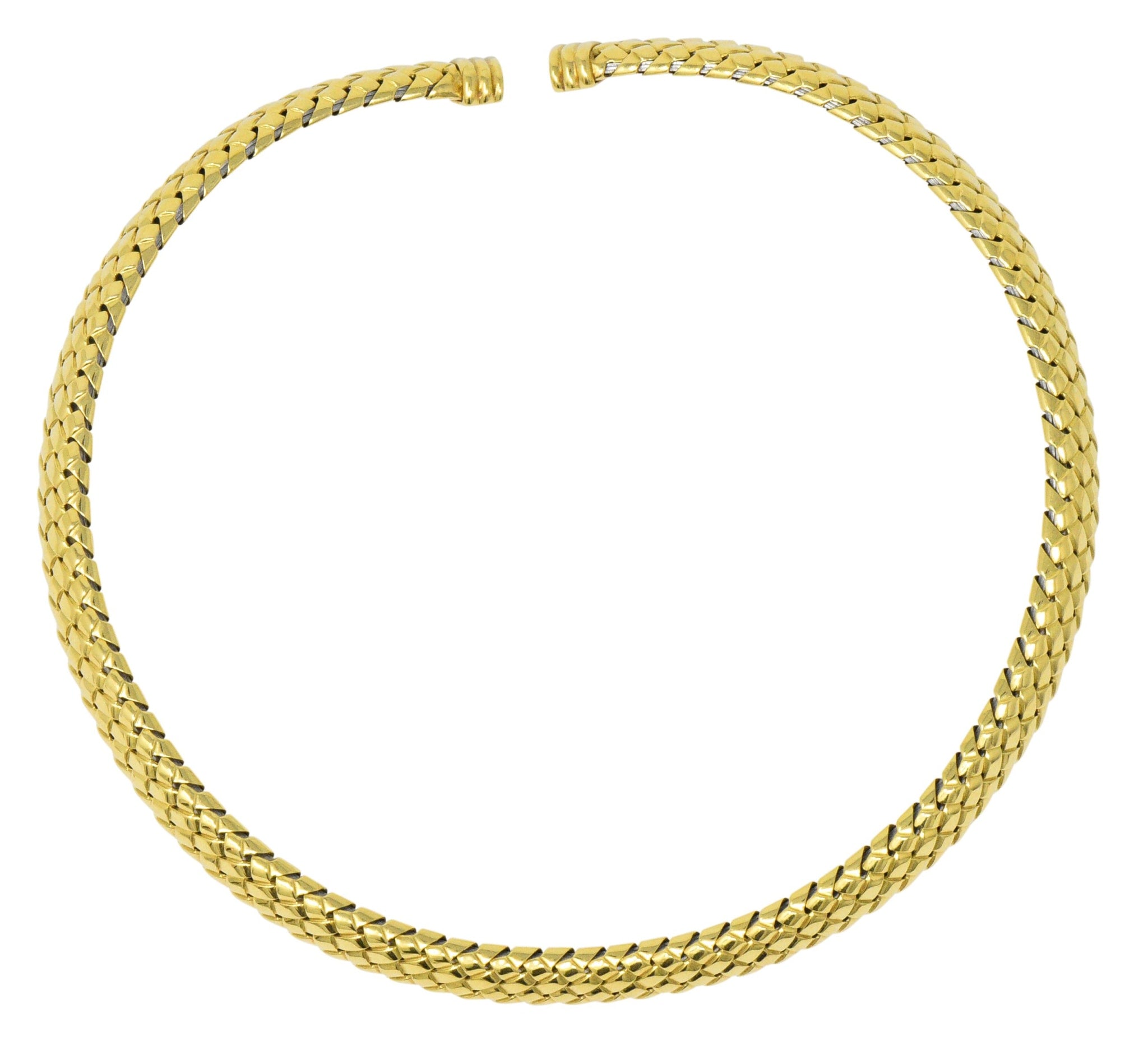 Tiffany & Co. 1997 18 Karat Gold Flexible Collar Necklace Wilson's Estate Jewelry