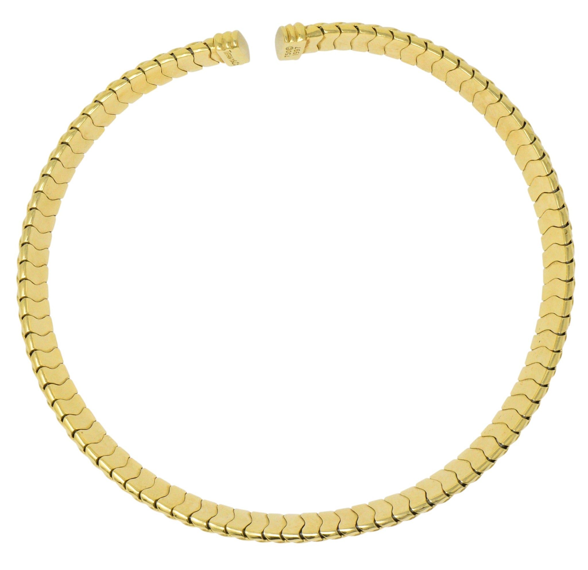 Tiffany & Co. 1997 18 Karat Gold Flexible Collar Necklace Wilson's Estate Jewelry