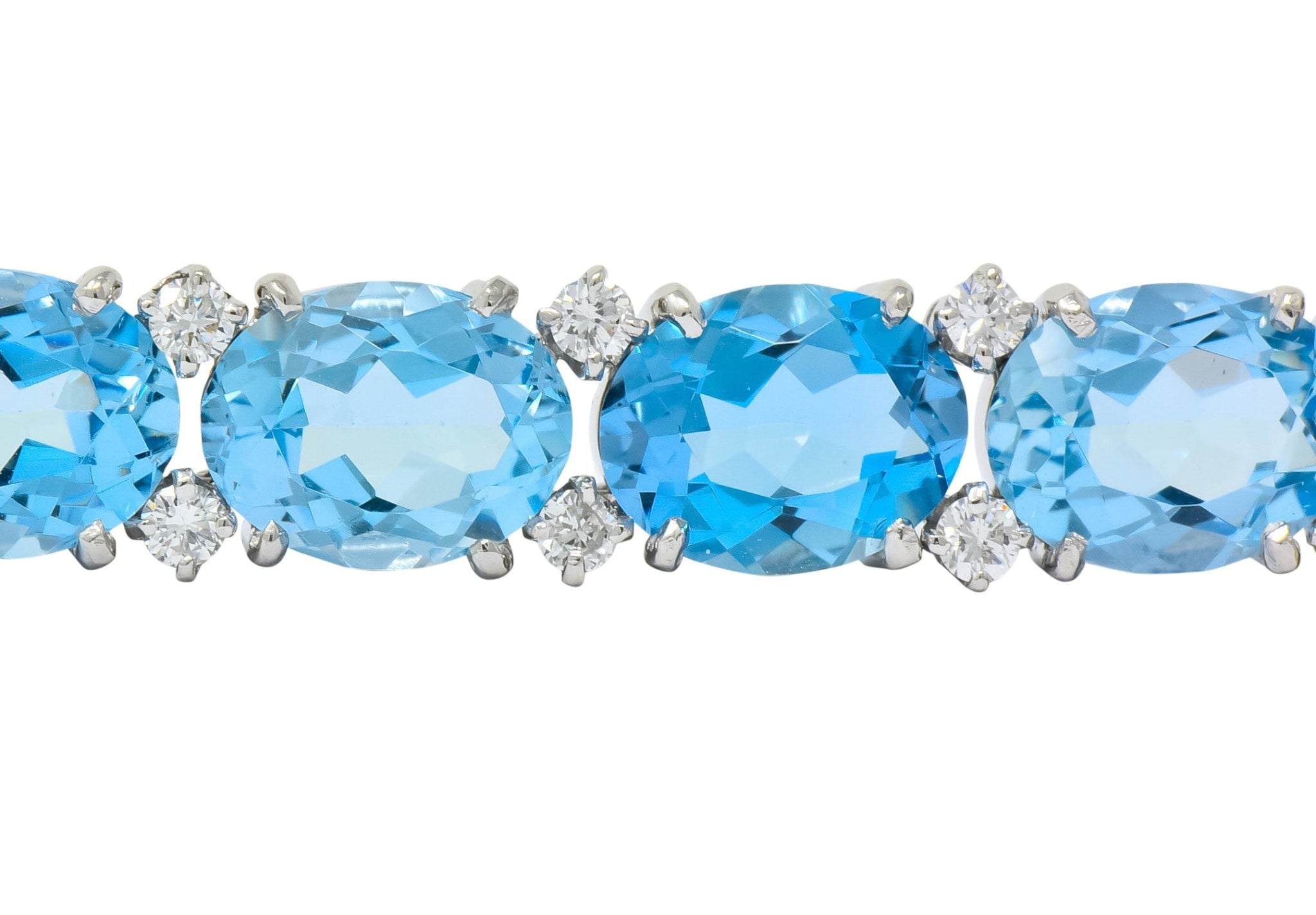 Tiffany & Co. 32.42 CTW Aquamarine Diamond Platinum Bracelet Wilson's Antique & Estate Jewelry