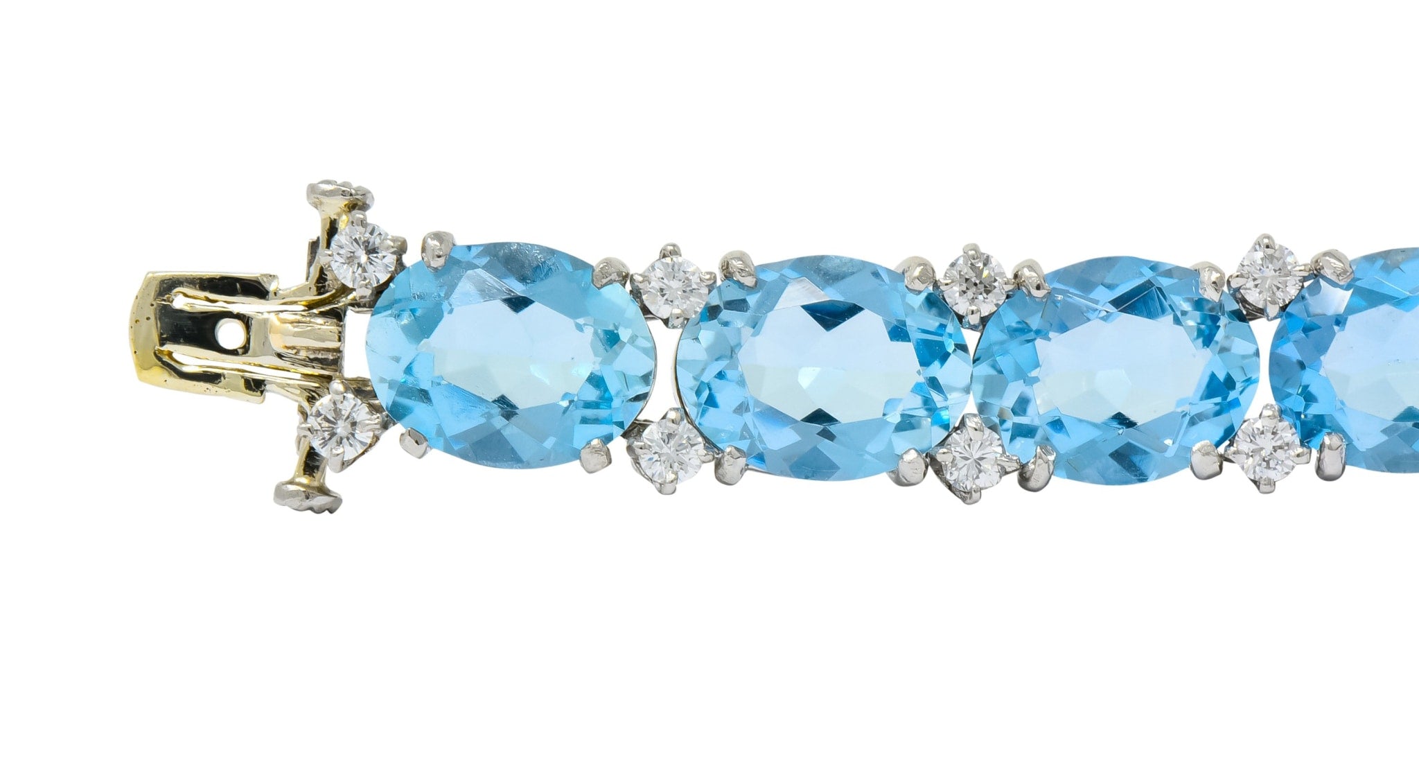 Tiffany & Co. 32.42 CTW Aquamarine Diamond Platinum Bracelet Wilson's Antique & Estate Jewelry