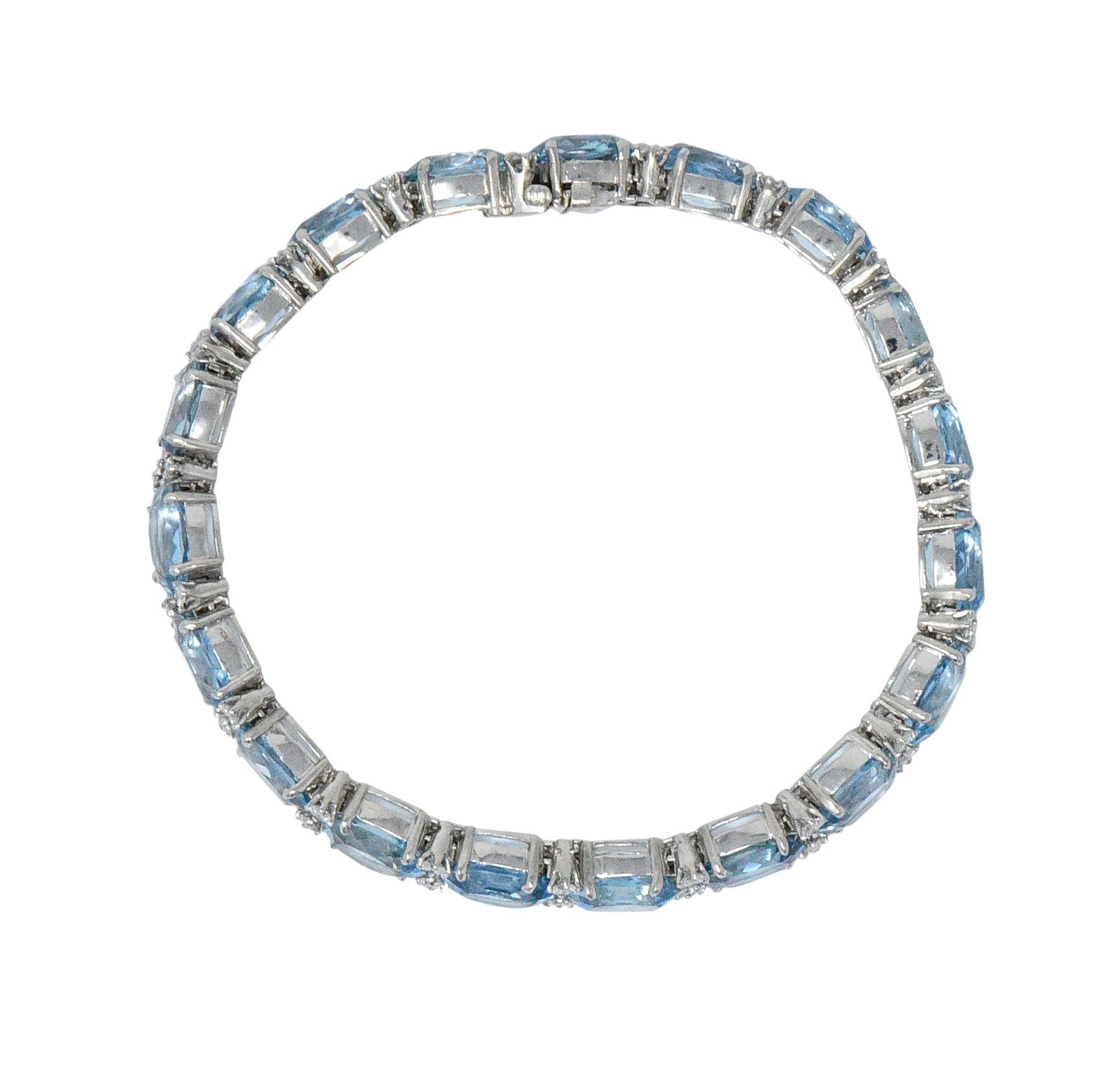 Tiffany & Co. 32.42 CTW Aquamarine Diamond Platinum Bracelet Wilson's Antique & Estate Jewelry