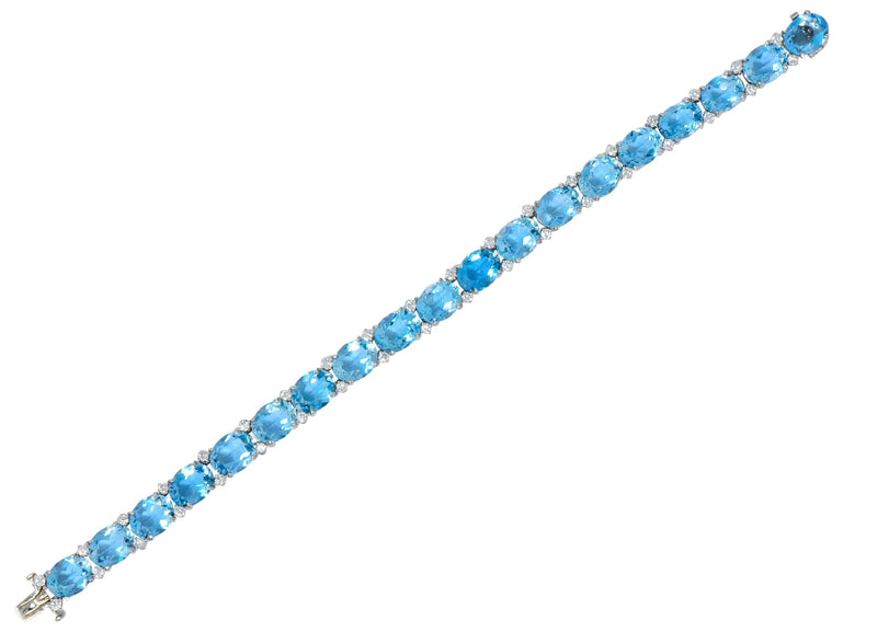 Tiffany & Co. 32.42 CTW Aquamarine Diamond Platinum Bracelet Wilson's Antique & Estate Jewelry