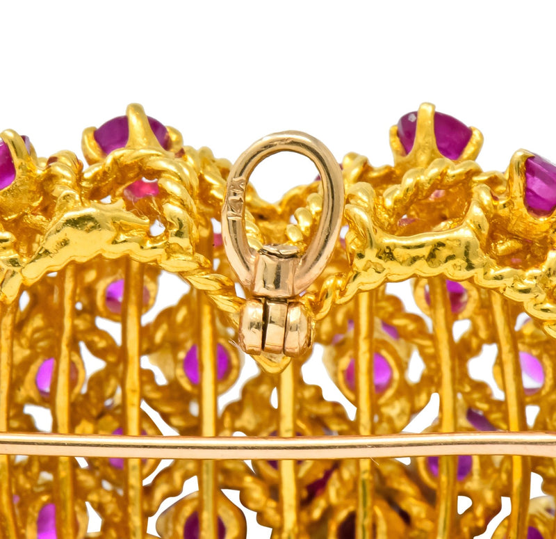 Tiffany & Co. 8.00 CTW Ruby 18 Karat Gold Heart Pendant Brooch - Wilson's Estate Jewelry