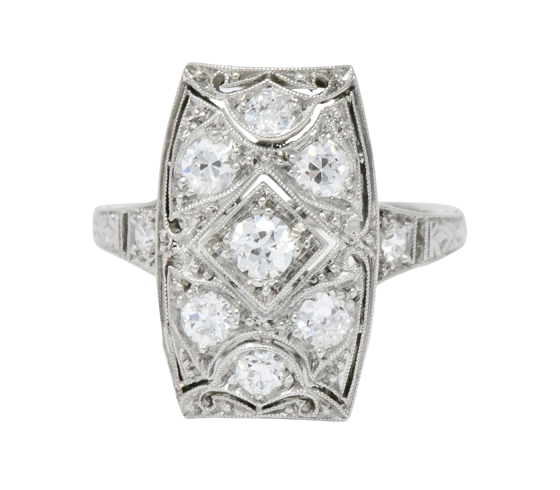 Tiffany & Co. Art Deco 0.40 CTW Diamond Platinum Dinner Ring - Wilson's Estate Jewelry