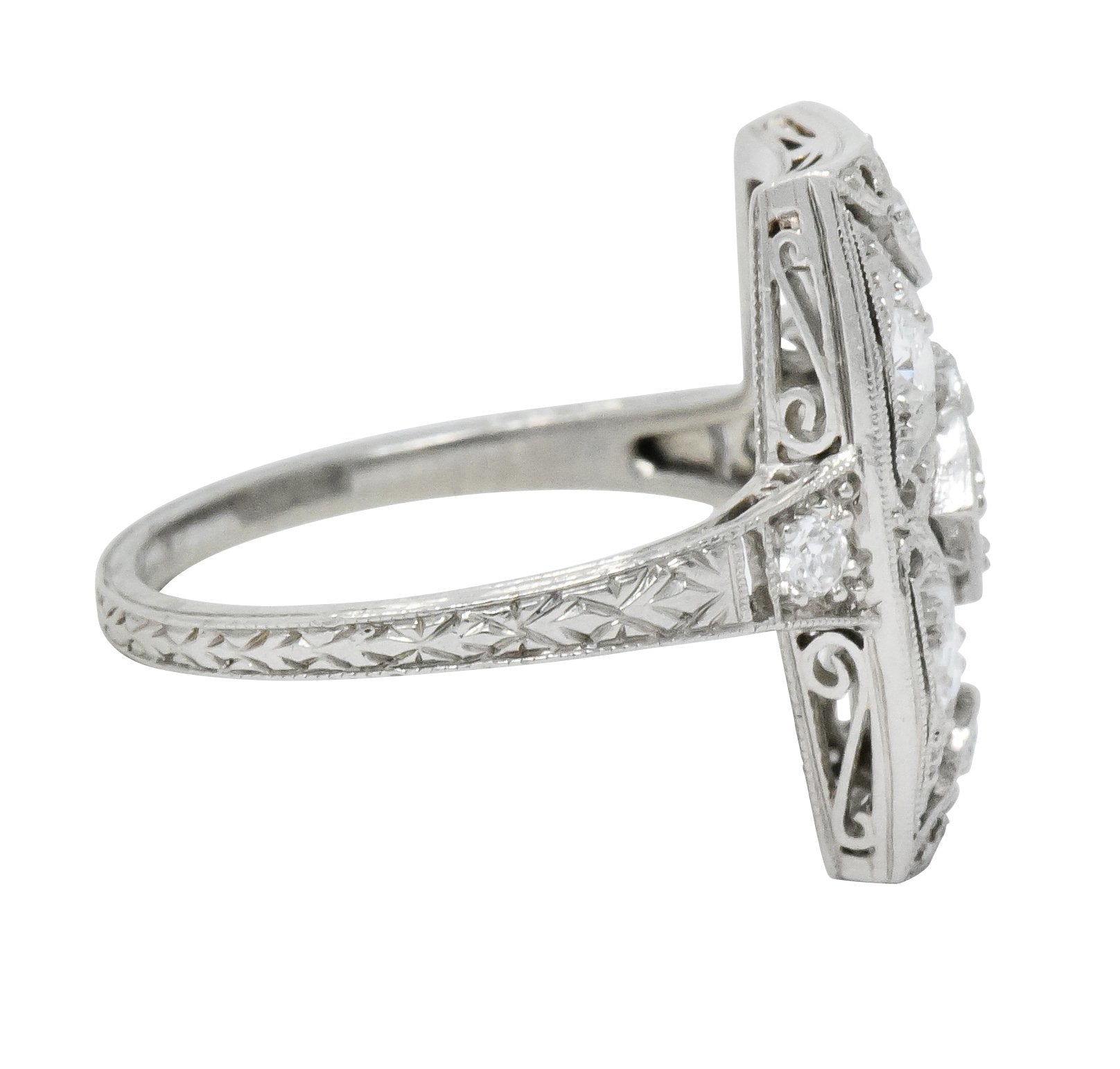 Tiffany & Co. Art Deco 0.40 CTW Diamond Platinum Dinner Ring - Wilson's Estate Jewelry