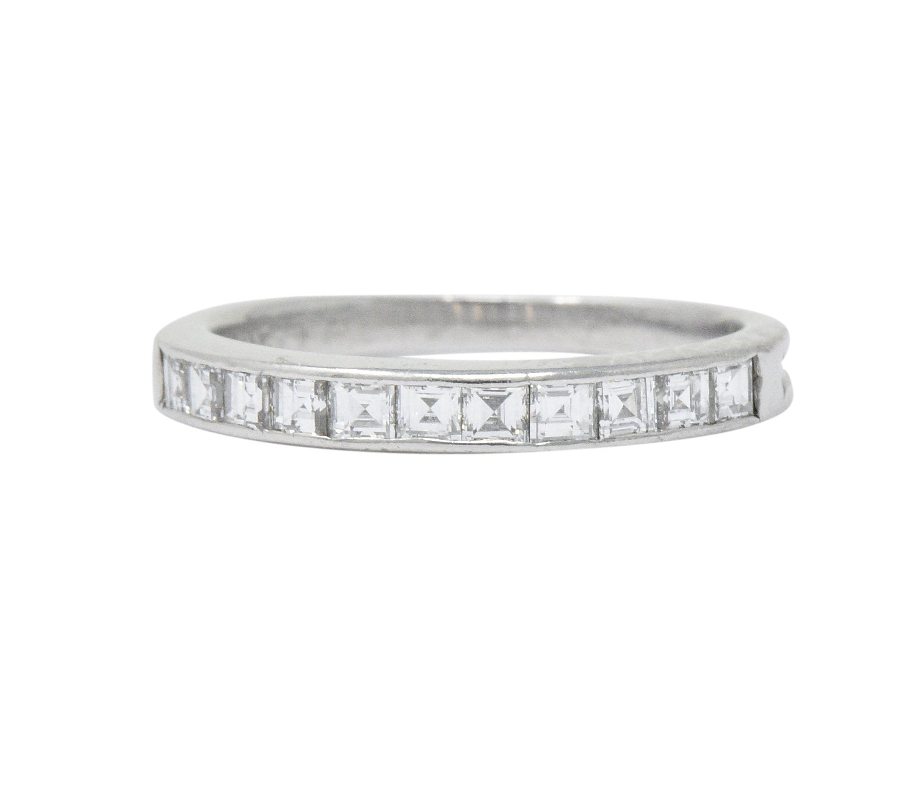 Tiffany & Co. Art Deco 0.55 CTW Diamond Platinum Stackable Band Ring Wilson's Estate Jewelry