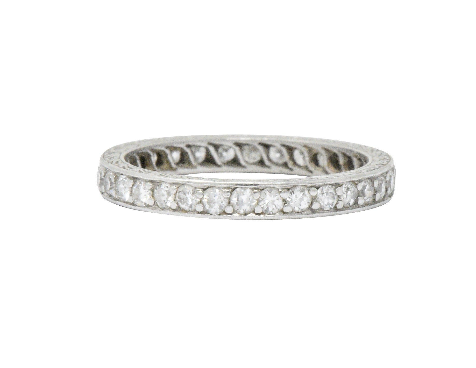 Tiffany & Co. Art Deco 0.64 CTW Diamond And Platinum Eternity Band Wilson's Estate Jewelry