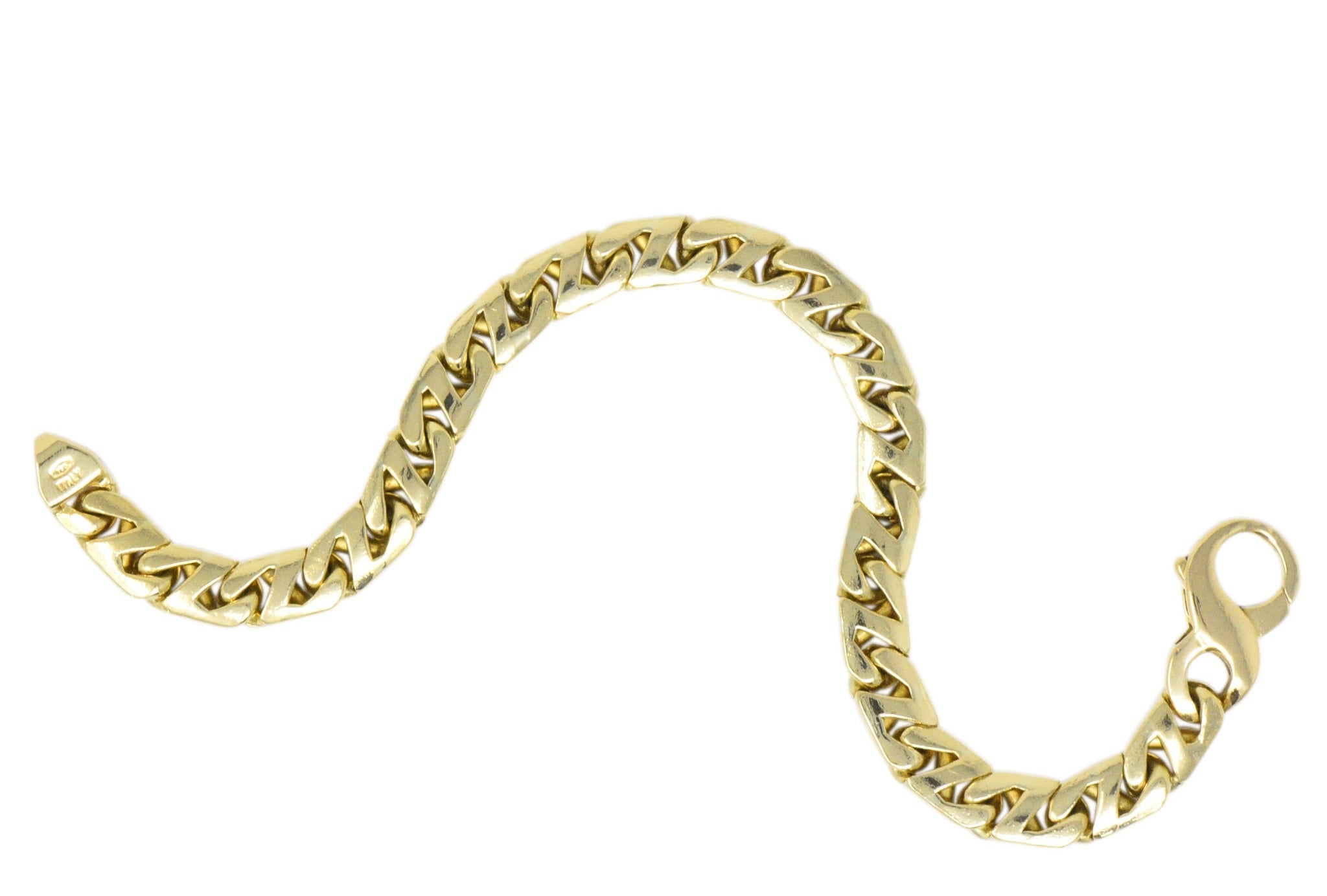 Tiffany & Co. Vintage 18 Karat Gold Cuban Chain Unisex Bracelet Wilson's Estate Jewelry