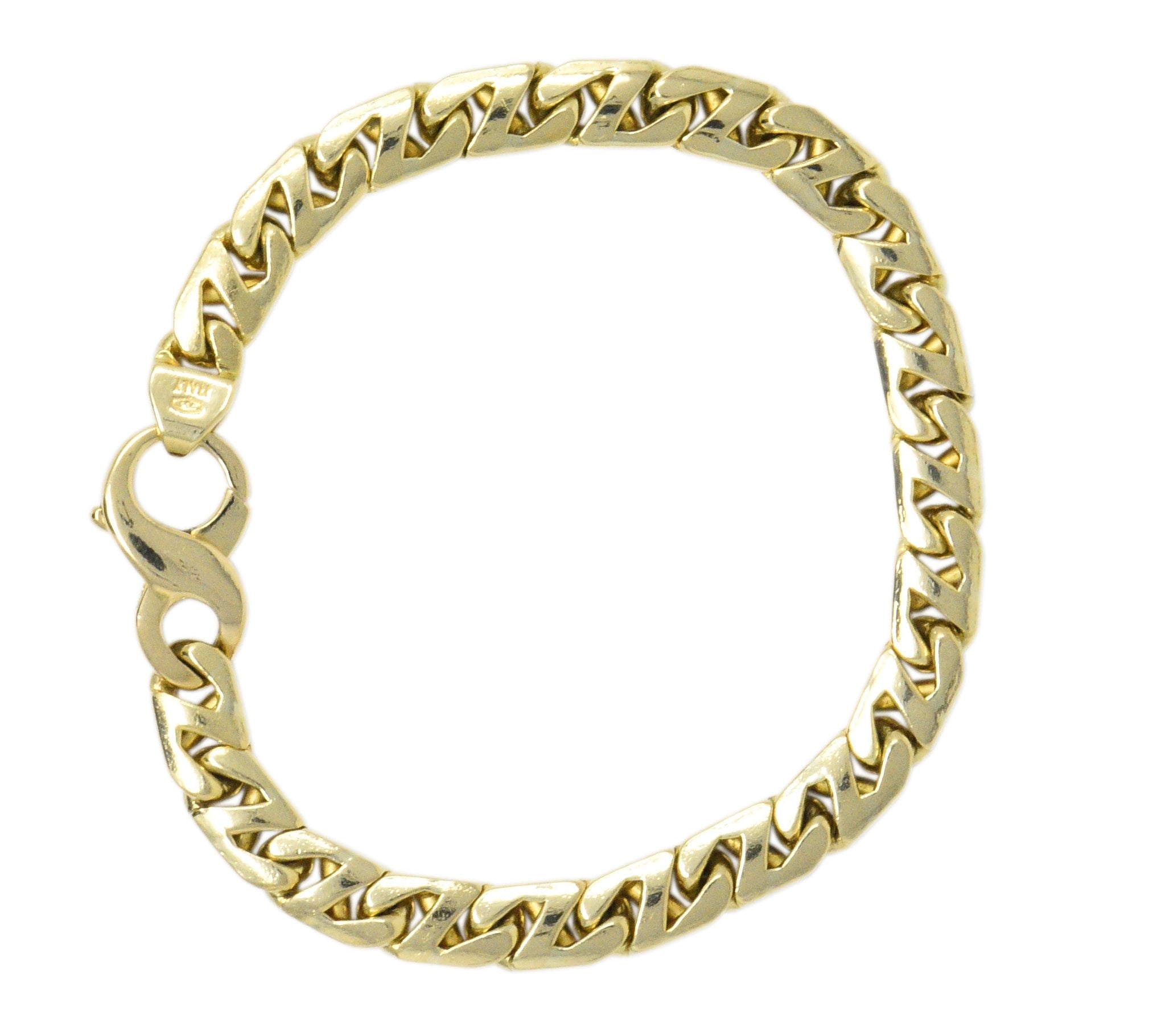 Tiffany & Co. Vintage 18 Karat Gold Cuban Chain Unisex Bracelet Wilson's Estate Jewelry