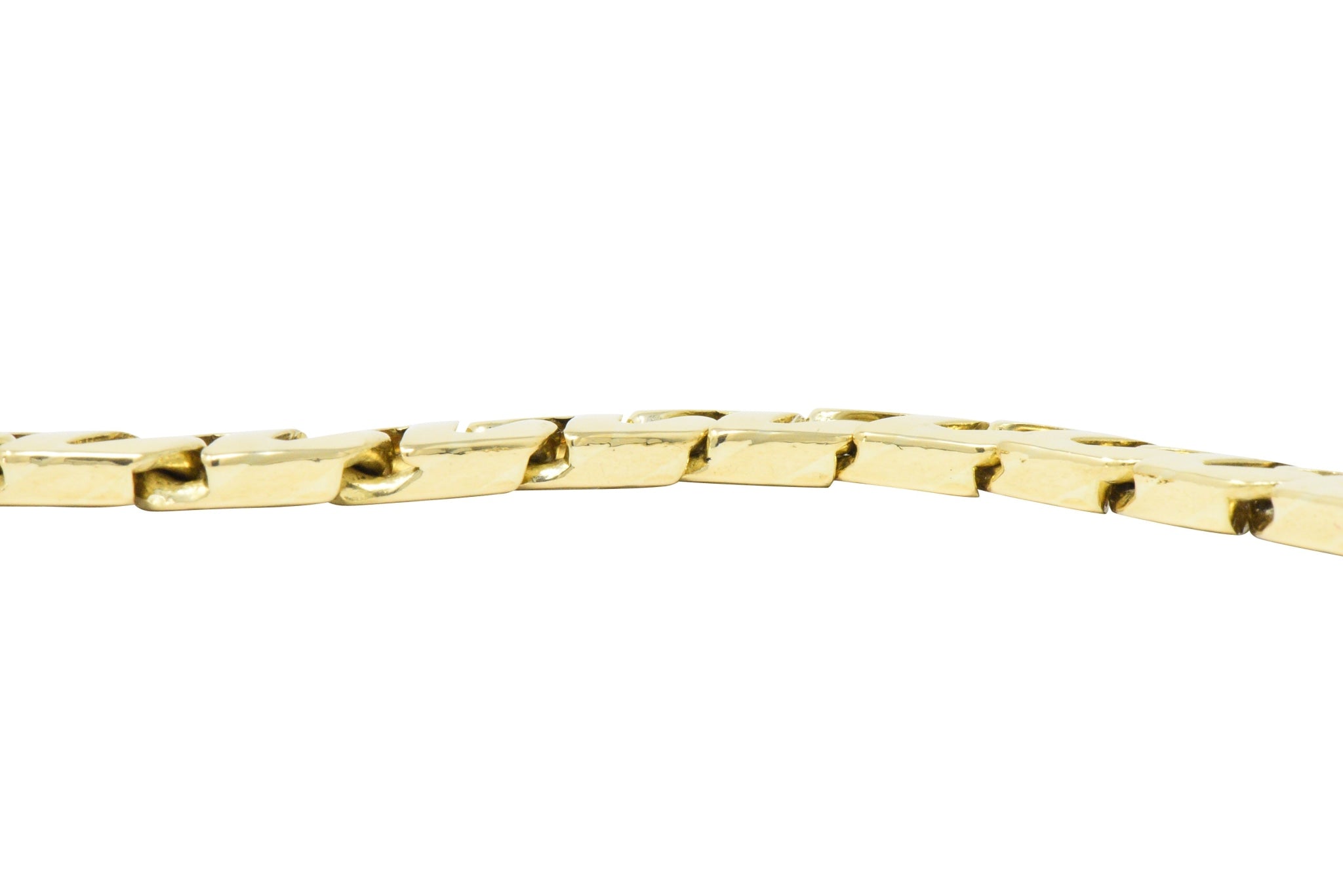 Tiffany & Co. Vintage 18 Karat Gold Cuban Chain Unisex Bracelet Wilson's Estate Jewelry