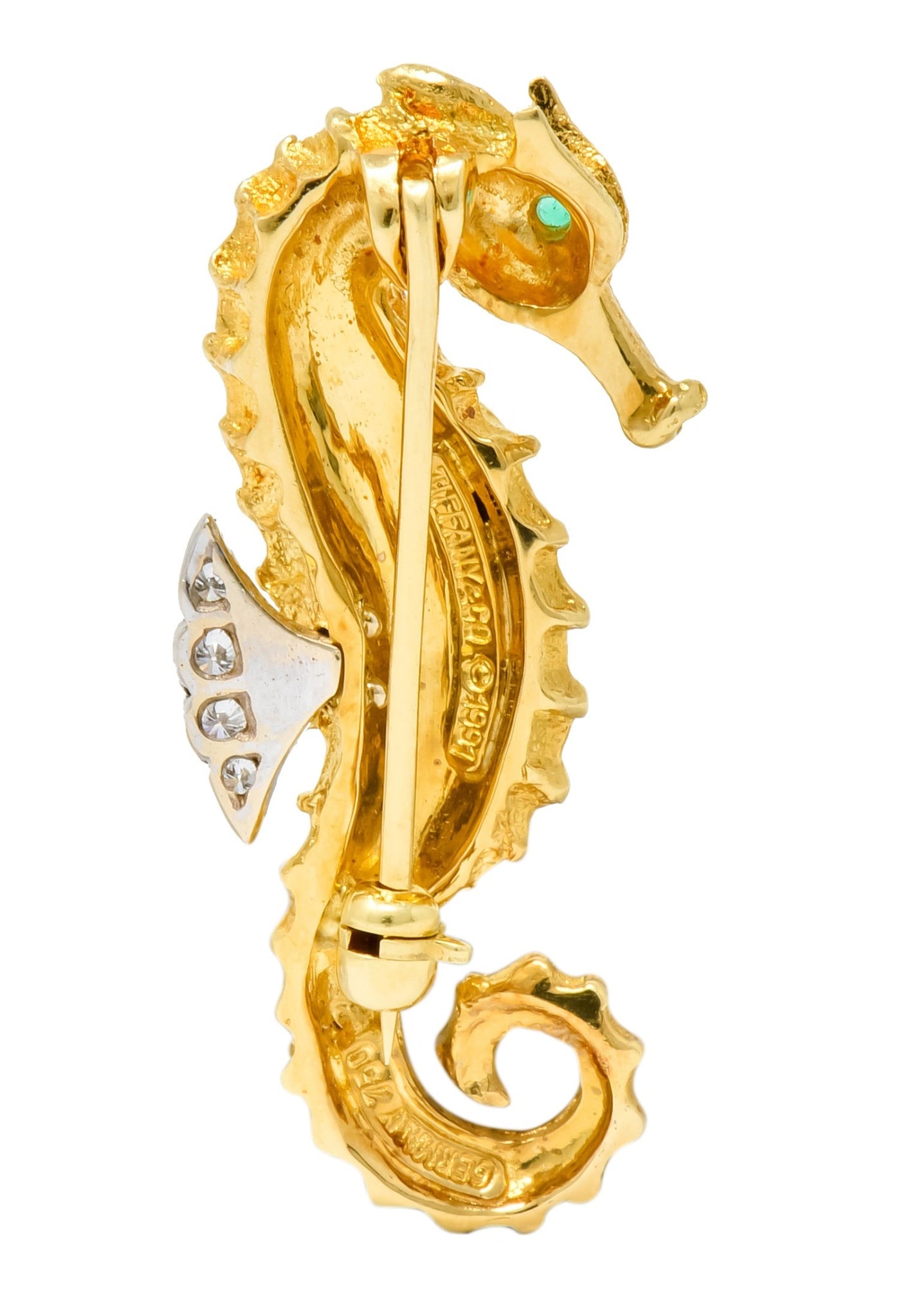 Tiffany & Co. Diamond 18 Karat Gold Seahorse Brooch - Wilson's Estate Jewelry