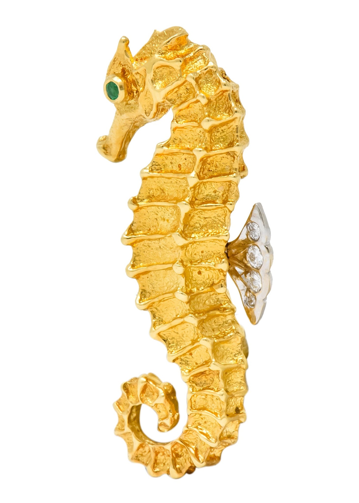 Tiffany & Co. Diamond 18 Karat Gold Seahorse Brooch - Wilson's Estate Jewelry