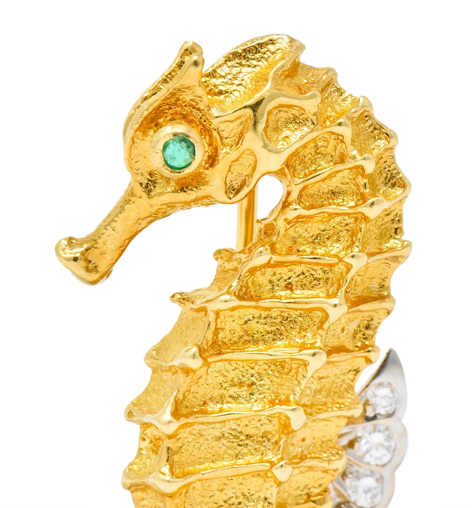 Tiffany & Co. Diamond 18 Karat Gold Seahorse Brooch - Wilson's Estate Jewelry