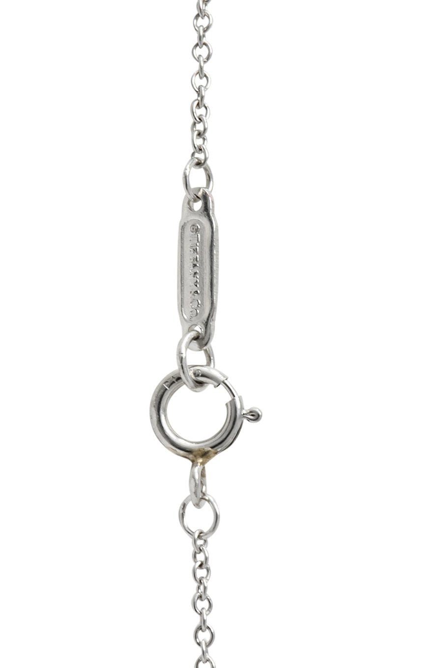 Tiffany & Co. Diamond Platinum Fleur De Lis Key Pendant Necklace - Wilson's Estate Jewelry