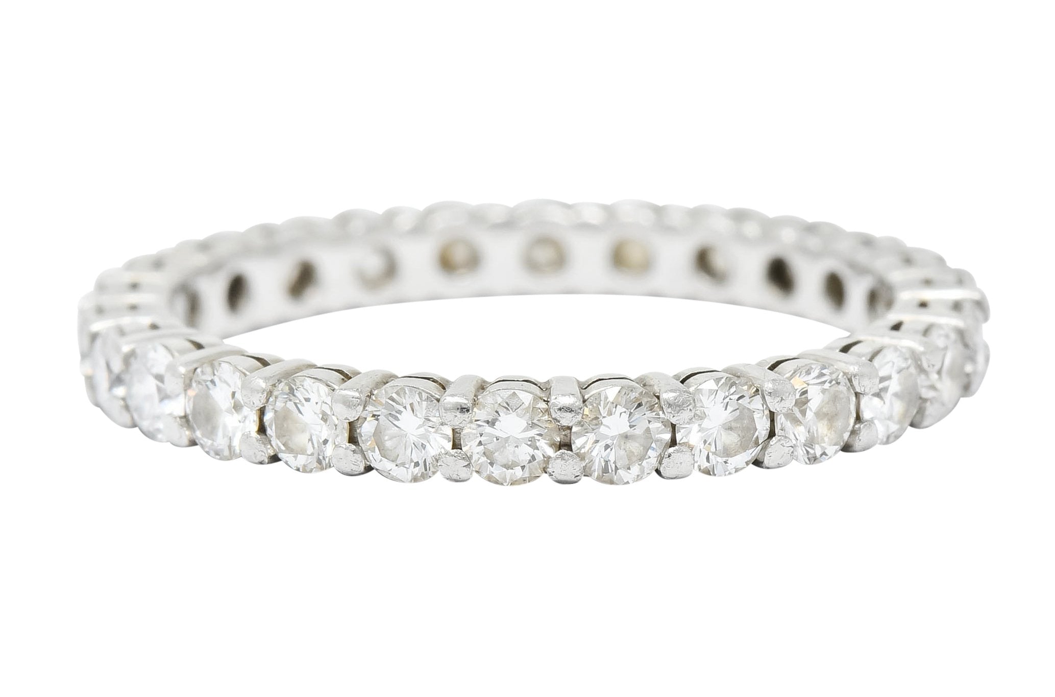 Tiffany & Co. Diamond Platinum Wedding Stacking Eternity Band Ring - Wilson's Estate Jewelry