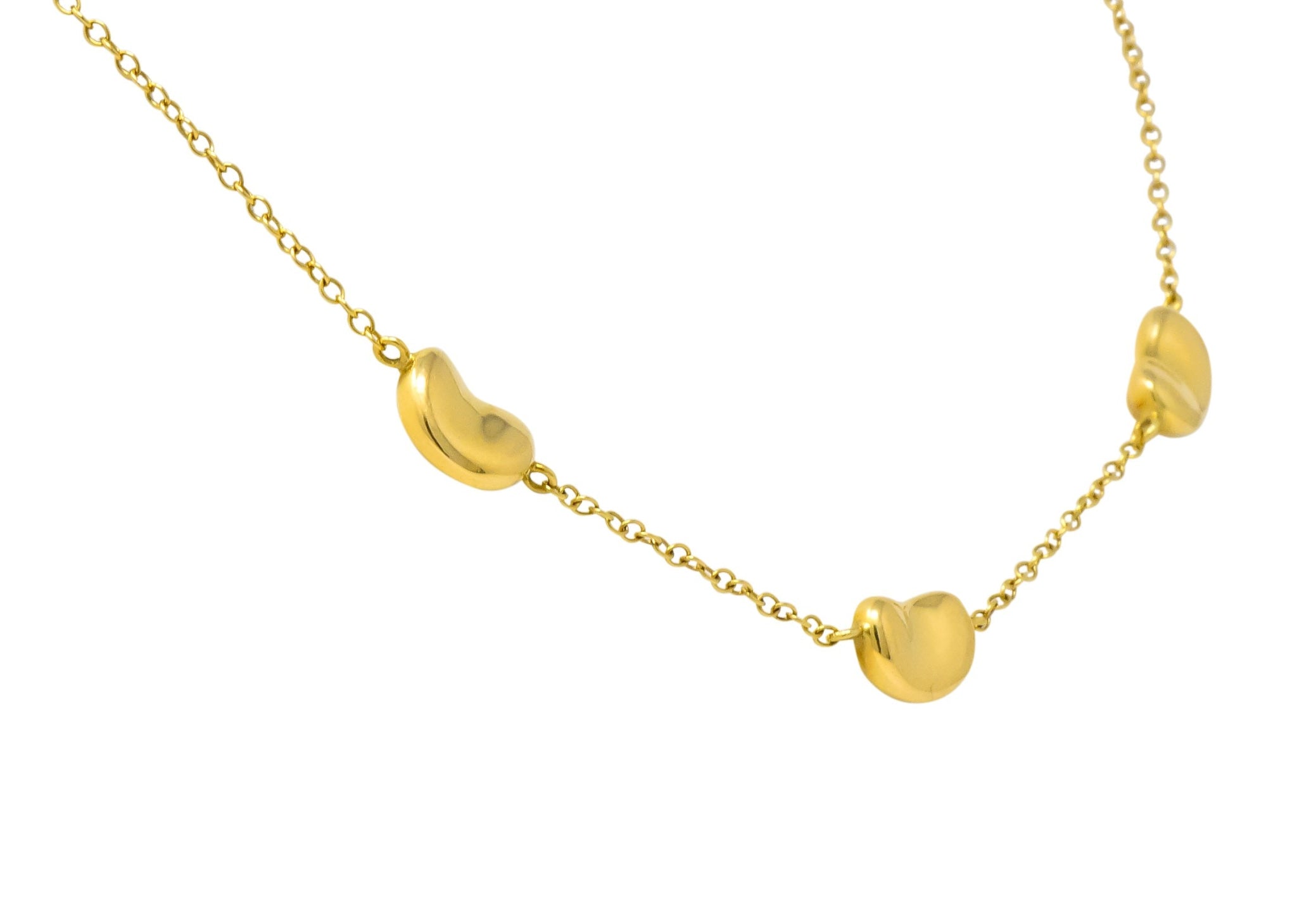 Tiffany & Co. Elsa Peretti Bean Design 18 Karat Gold Necklace - Wilson's Estate Jewelry