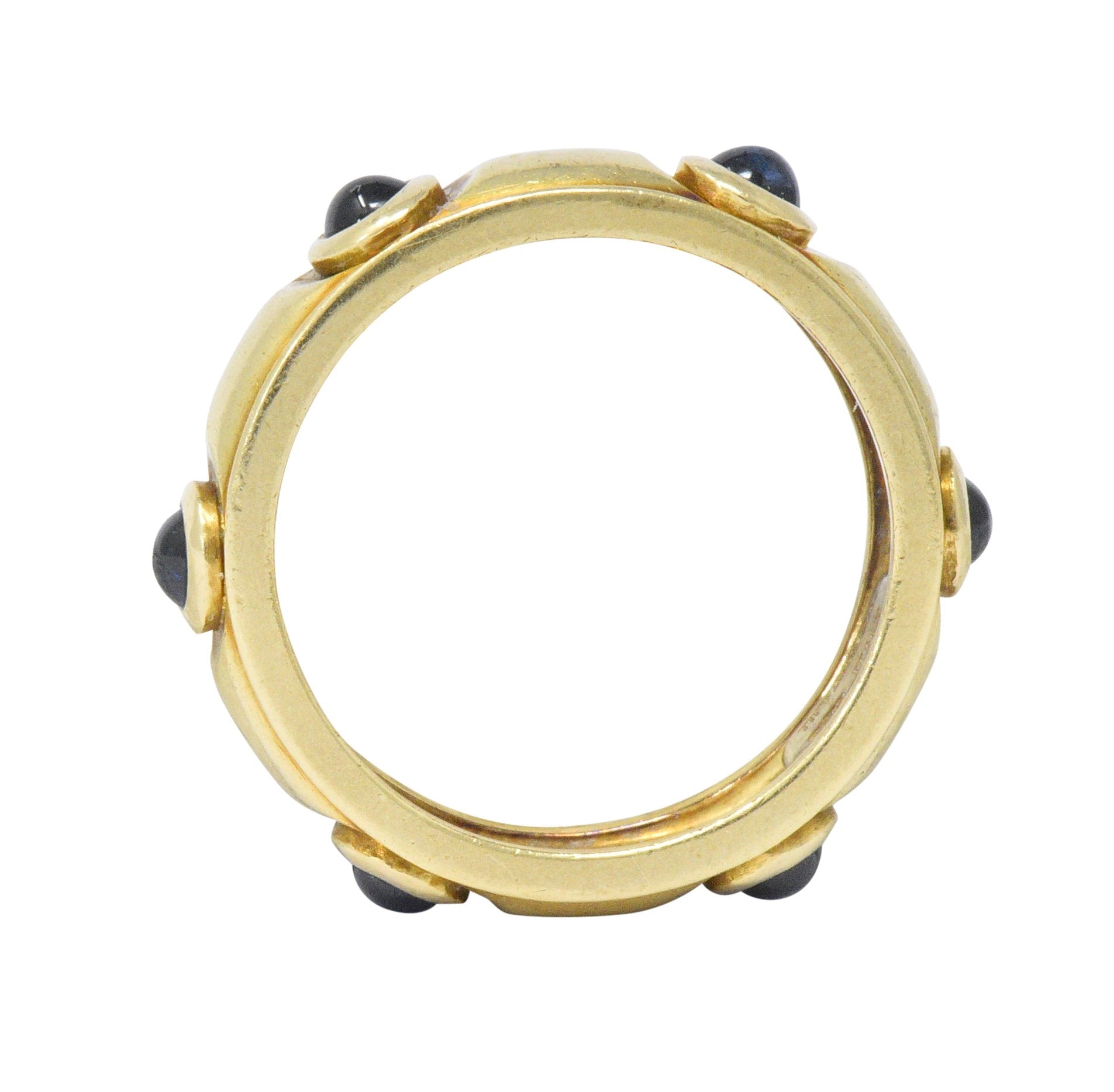 Tiffany & Co. Italy Contemporary 1.50 CTW Sapphire 18 Karat Gold Band Ring - Wilson's Estate Jewelry