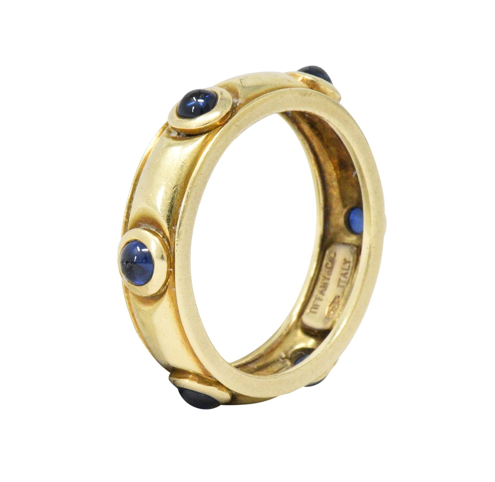 Tiffany & Co. Italy Contemporary 1.50 CTW Sapphire 18 Karat Gold Band Ring - Wilson's Estate Jewelry