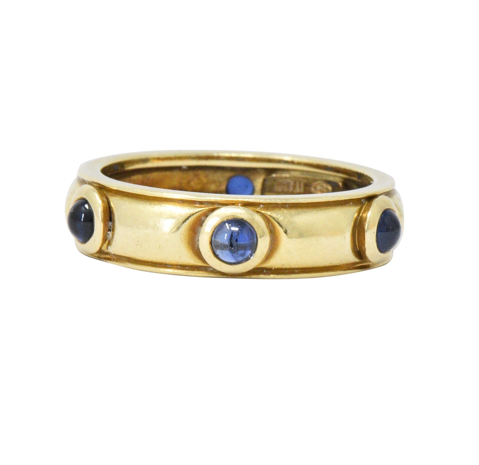 Tiffany & Co. Italy Contemporary 1.50 CTW Sapphire 18 Karat Gold Band Ring - Wilson's Estate Jewelry