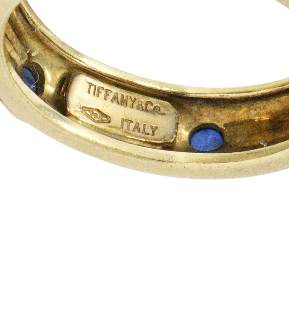 Tiffany & Co. Italy Contemporary 1.50 CTW Sapphire 18 Karat Gold Band Ring - Wilson's Estate Jewelry