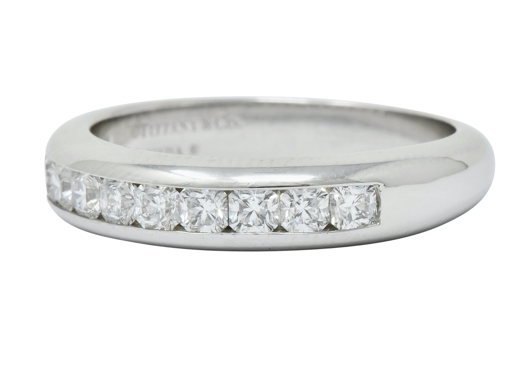 Tiffany & Co. Lucida Diamond Platinum Anniversary Stacking Band Ring - Wilson's Estate Jewelry