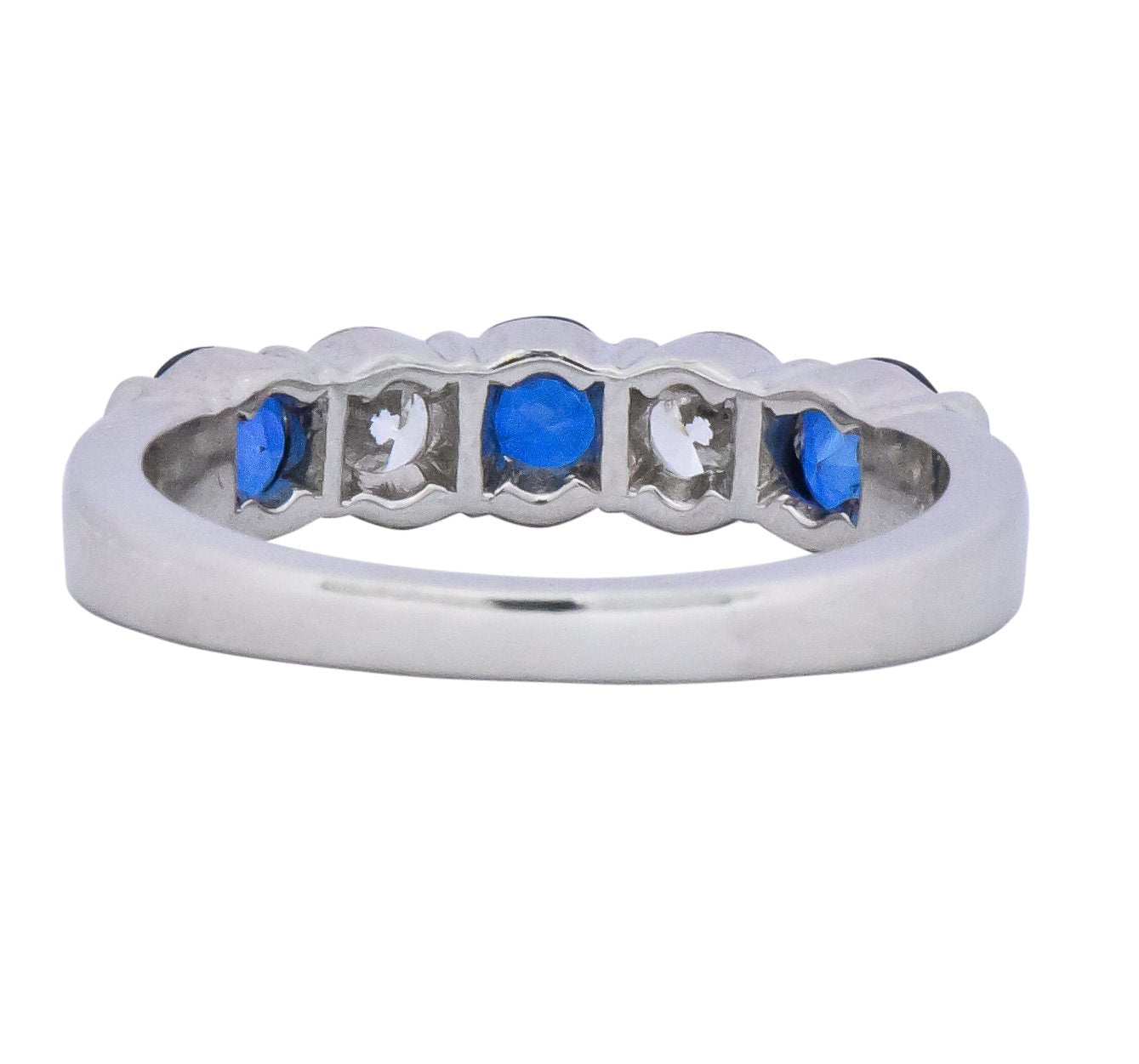 Tiffany & Co. Modern 1.46 CTW Diamond Sapphire Platinum Ring Wilson's Estate Jewelry