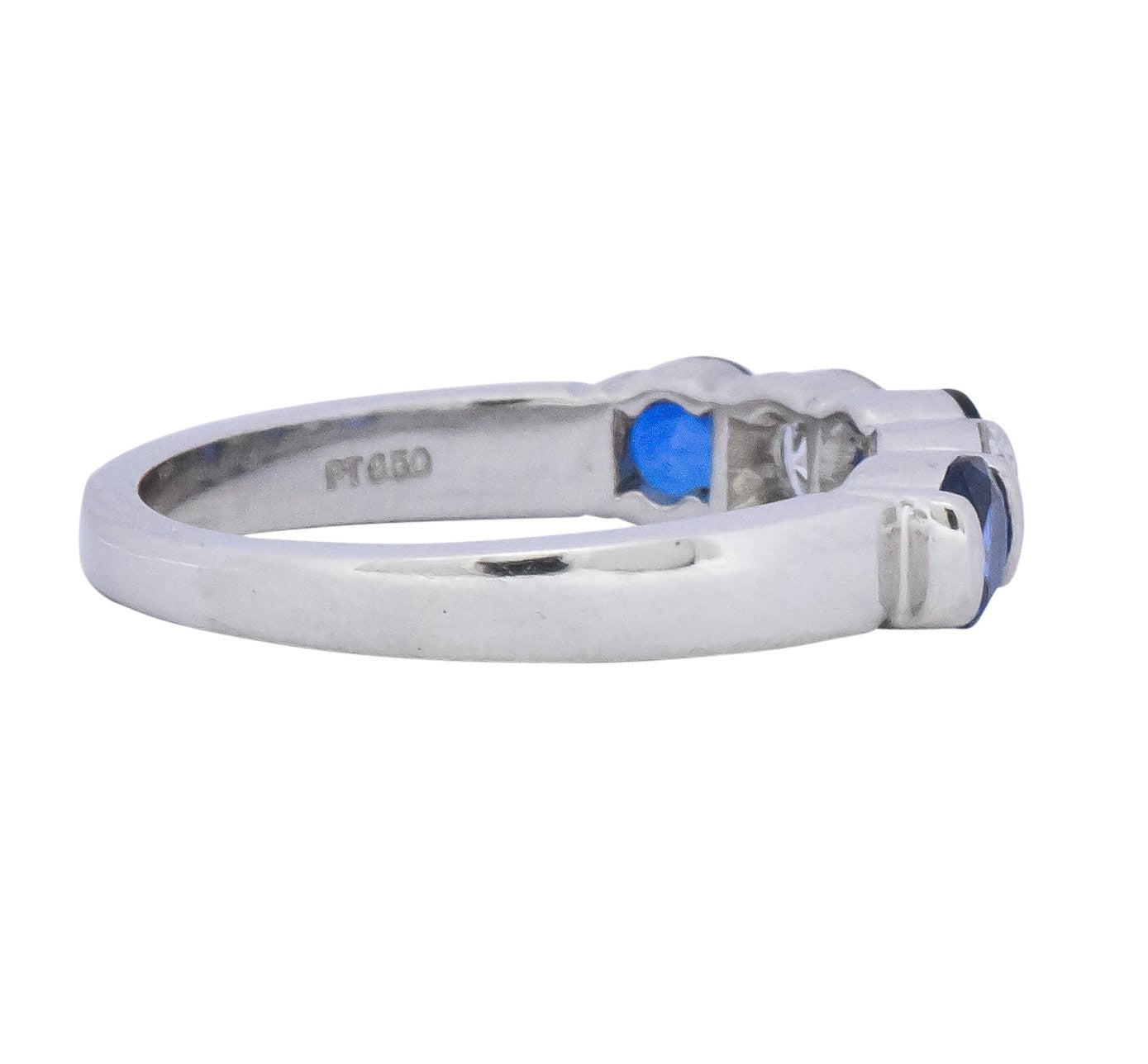 Tiffany & Co. Modern 1.46 CTW Diamond Sapphire Platinum Ring Wilson's Estate Jewelry