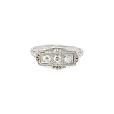 Tiffany & Co. Old European Diamond Platinum Panel Alternative Engagement Ring Wilson's Estate Jewelry