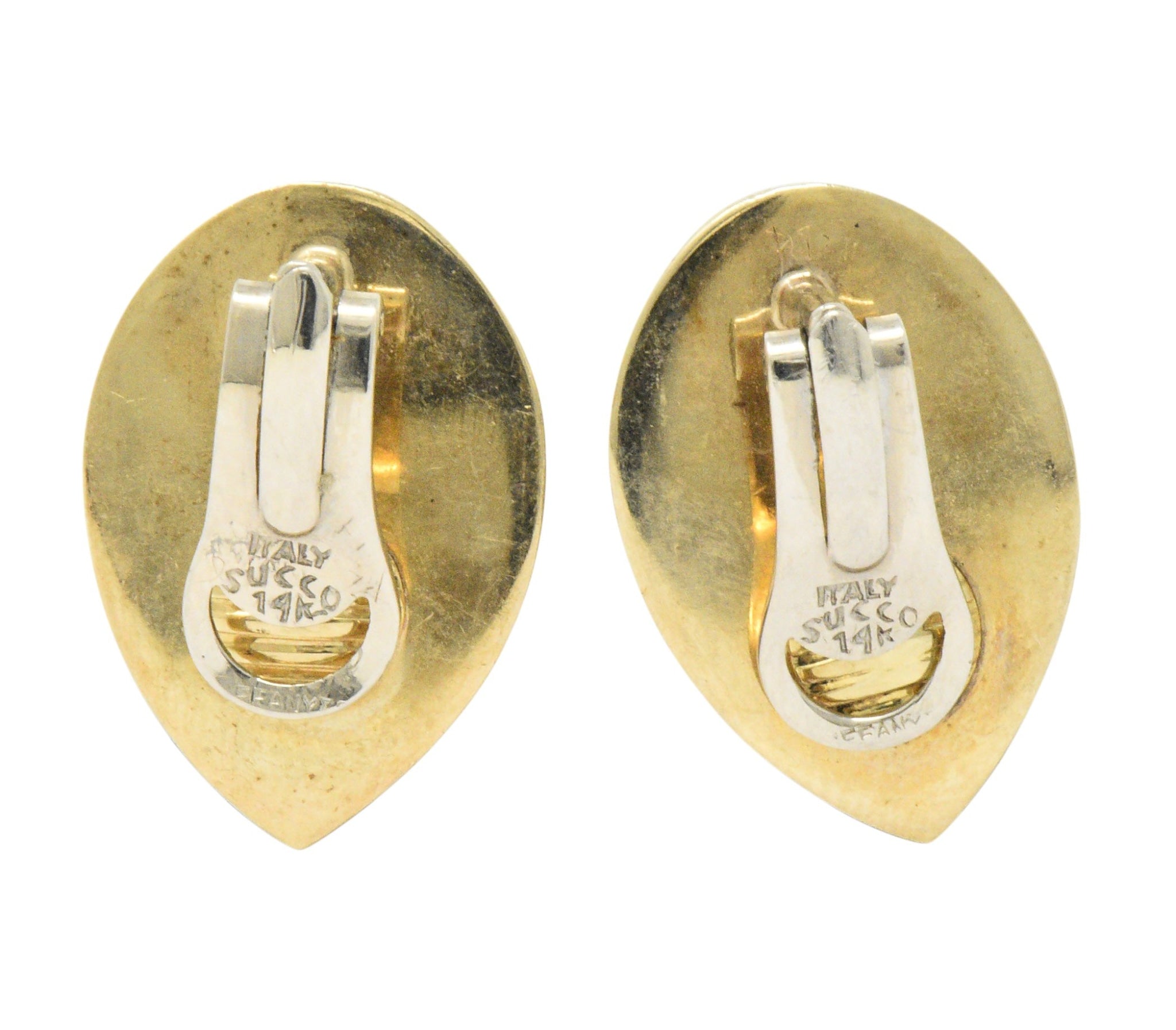 Tiffany & Co. Retro 14 Karat Gold Bold Ear-Clips Earrings Wilson's Estate Jewelry