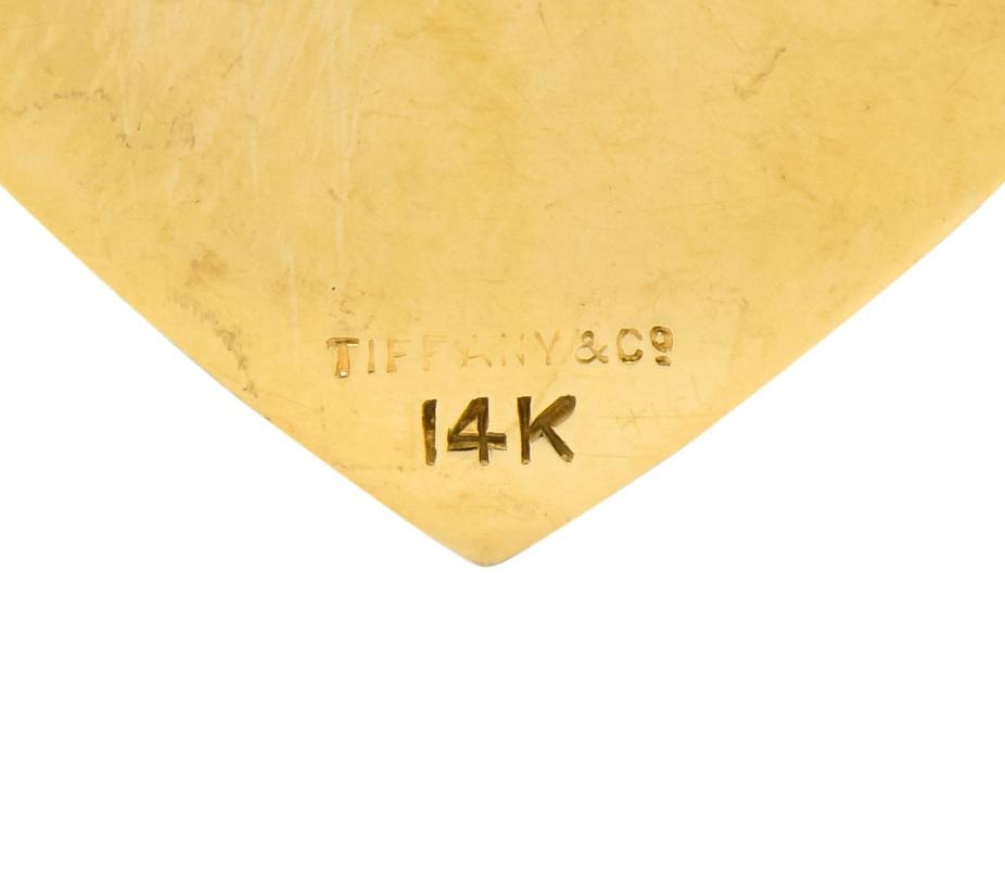 Tiffany & Co. Retro Ruby Diamond 14 Karat Gold Oversized Heart Pendant - Wilson's Estate Jewelry