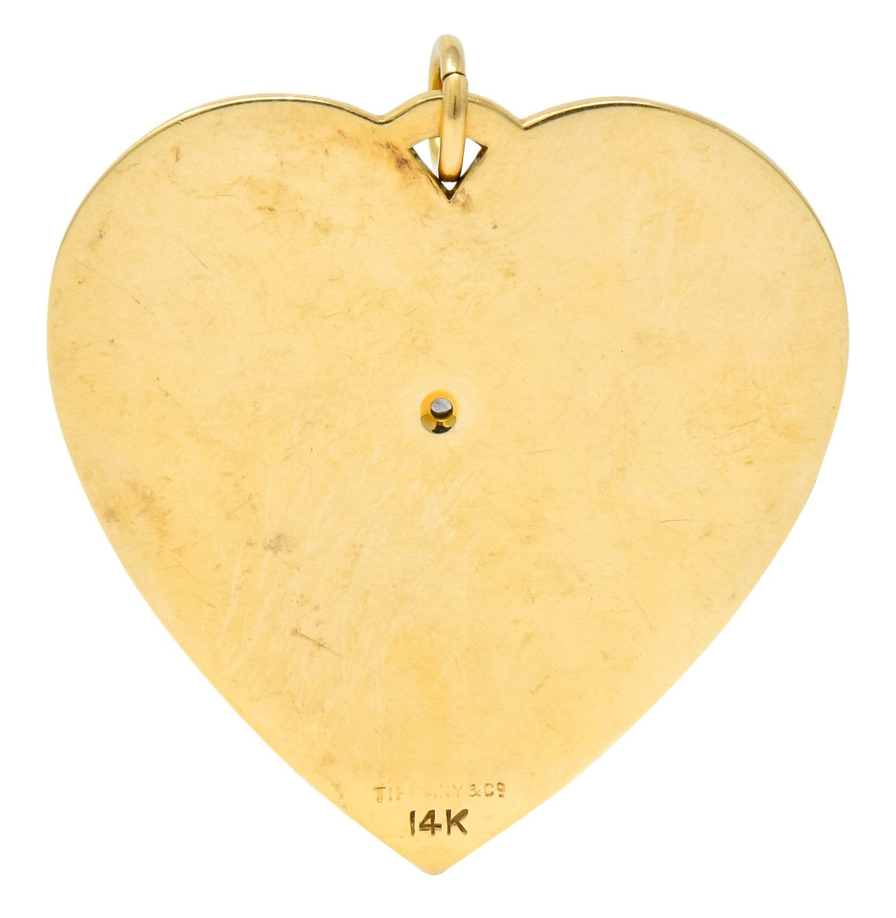 Tiffany & Co. Retro Ruby Diamond 14 Karat Gold Oversized Heart Pendant - Wilson's Estate Jewelry