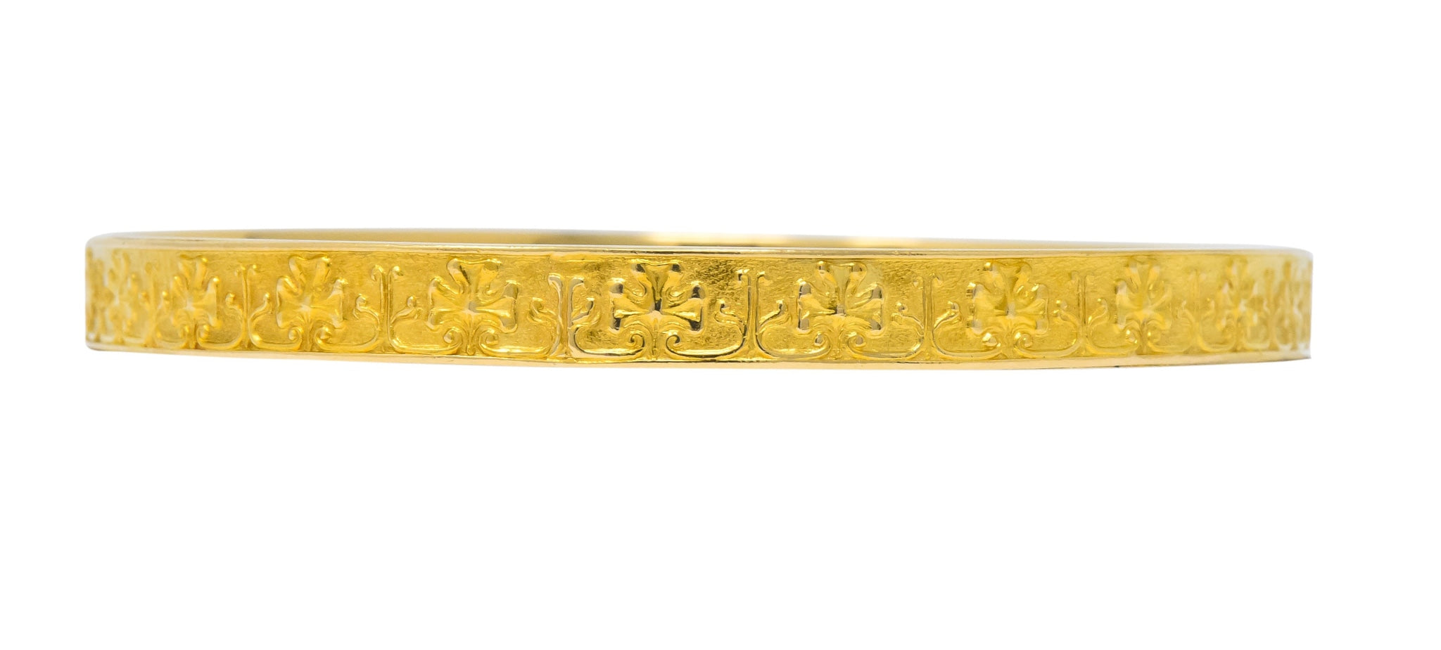 Tiffany & Co. Victorian 18 Karat Gold Floral Bangle Bracelet - Wilson's Estate Jewelry