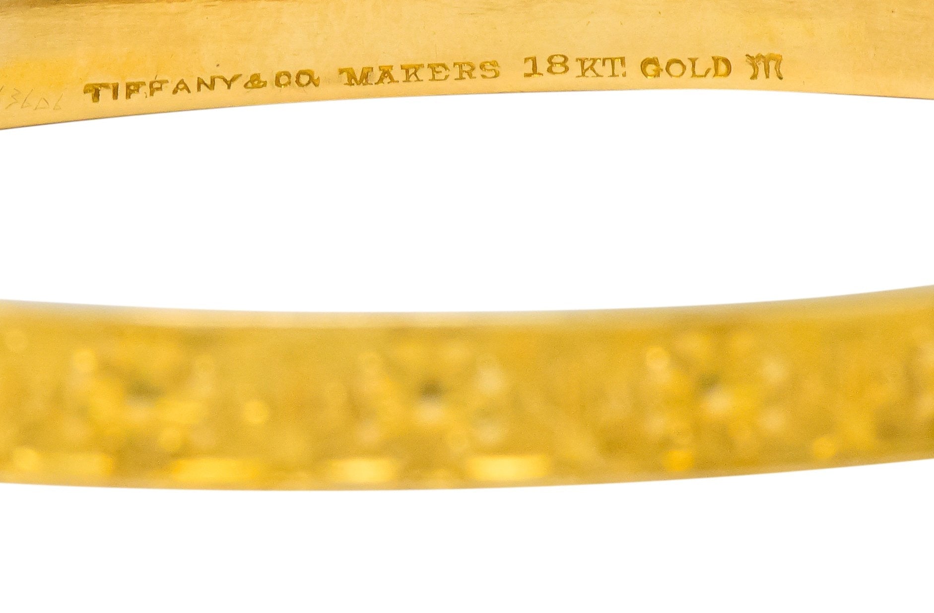 Tiffany & Co. Victorian 18 Karat Gold Floral Bangle Bracelet - Wilson's Estate Jewelry
