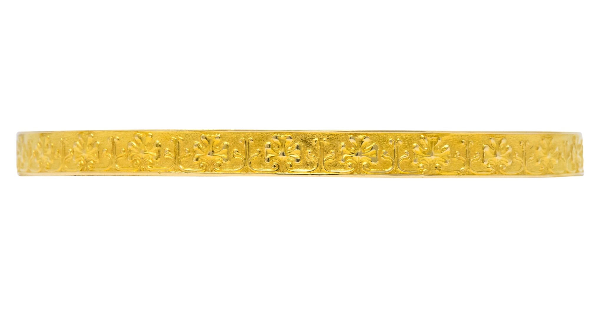 Tiffany & Co. Victorian 18 Karat Gold Floral Bangle Bracelet - Wilson's Estate Jewelry