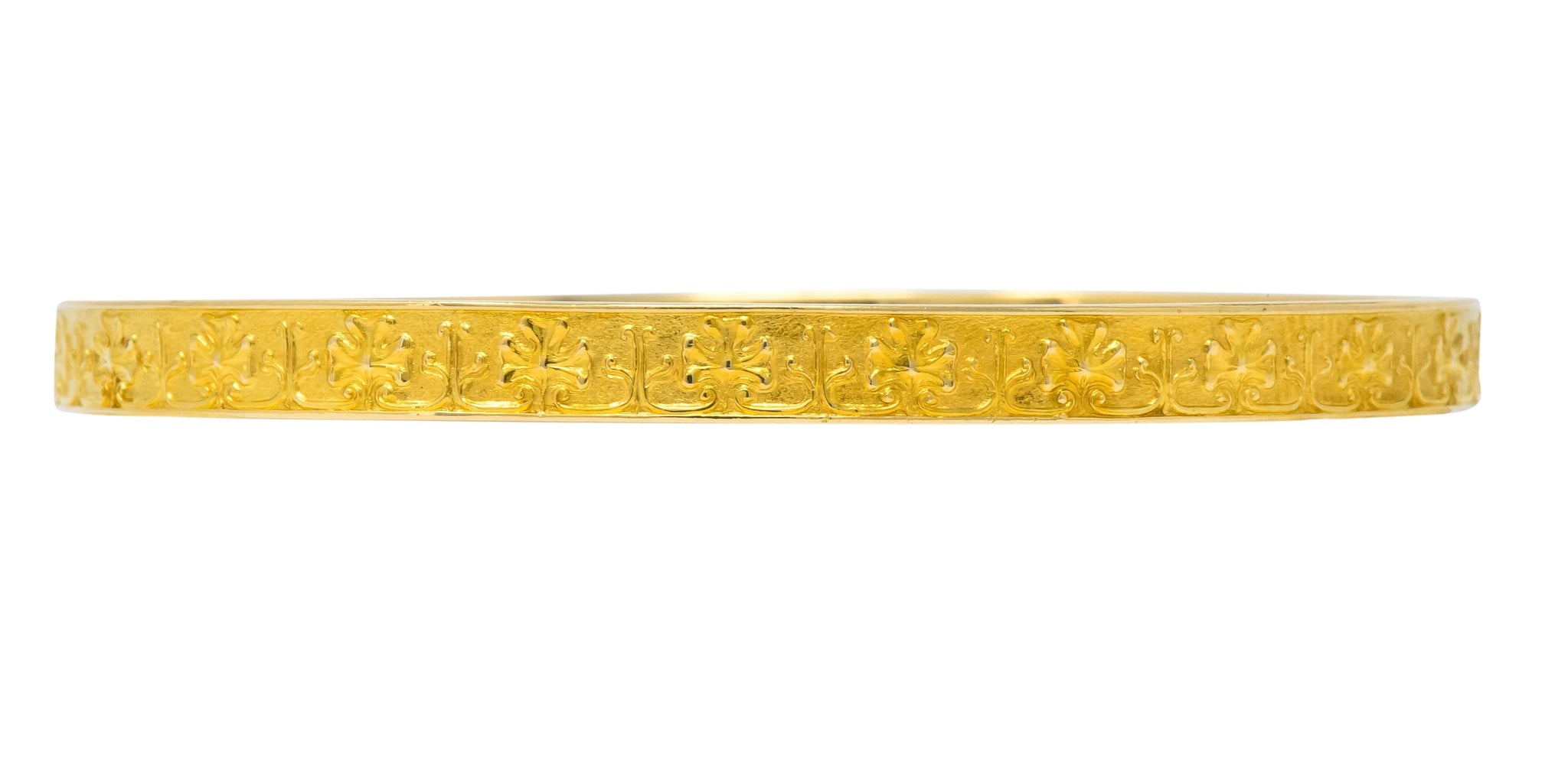 Tiffany & Co. Victorian 18 Karat Gold Floral Bangle Bracelet - Wilson's Estate Jewelry