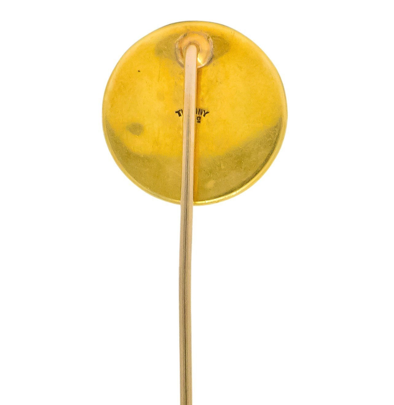Tiffany & Co. Victorian Painted Reverse Carved Rock Crystal 18 Karat Gold Horse Stickpin - Wilson's Estate Jewelry