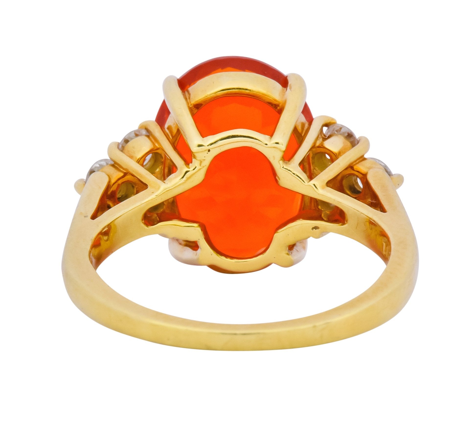 Tiffany & Co. Vintage 4.86 CTW Fire Opal Diamond 18 Karat Gold Ring - Wilson's Estate Jewelry