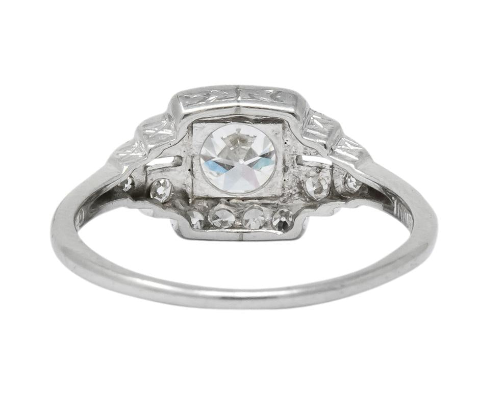 Traub Art Deco 0.85 CTW Diamond Platinum Engagement Ring - Wilson's Estate Jewelry