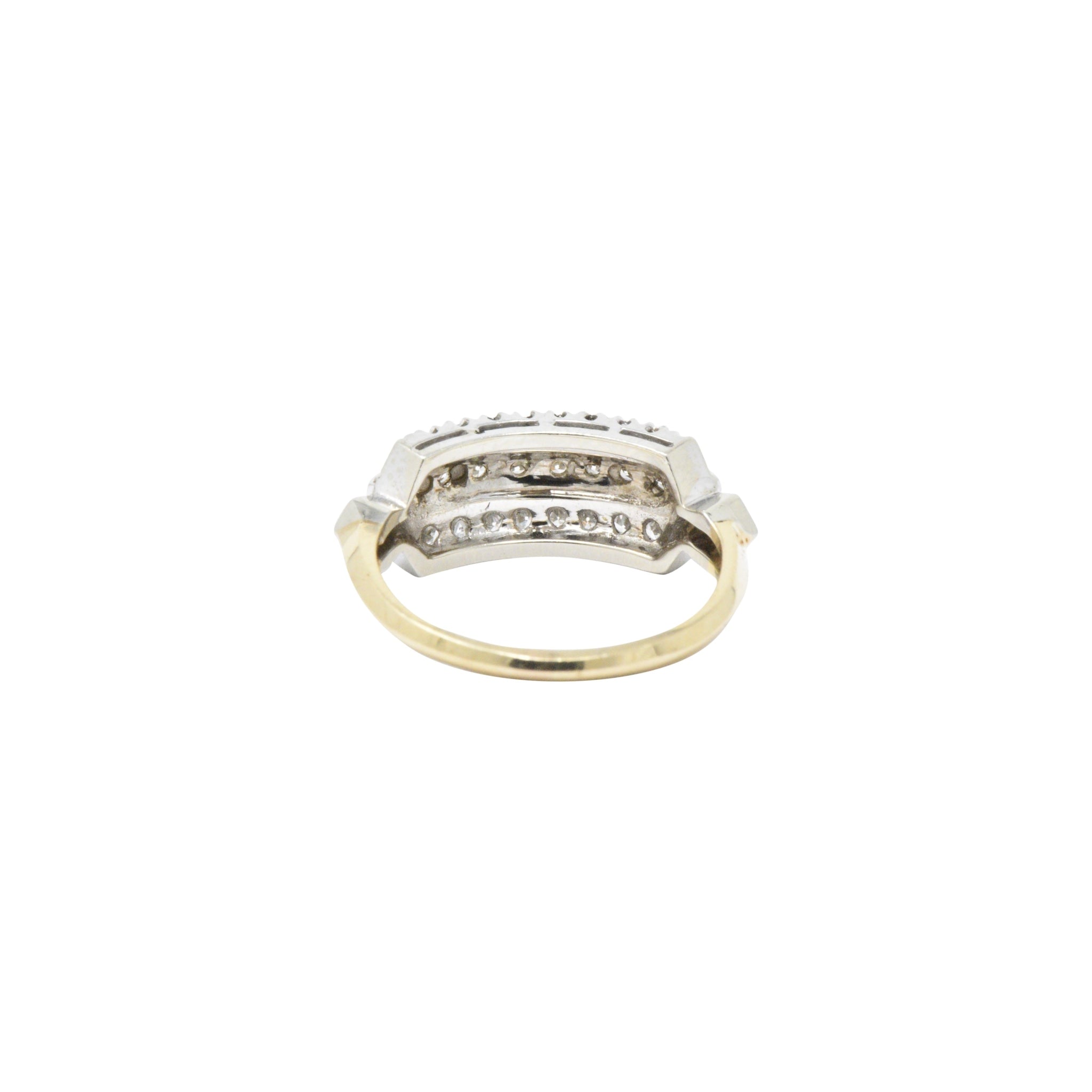 Understated .20 CTW Diamond & 14K Gold Two-Tone Retro Ring Wilson's Estate Jewelry