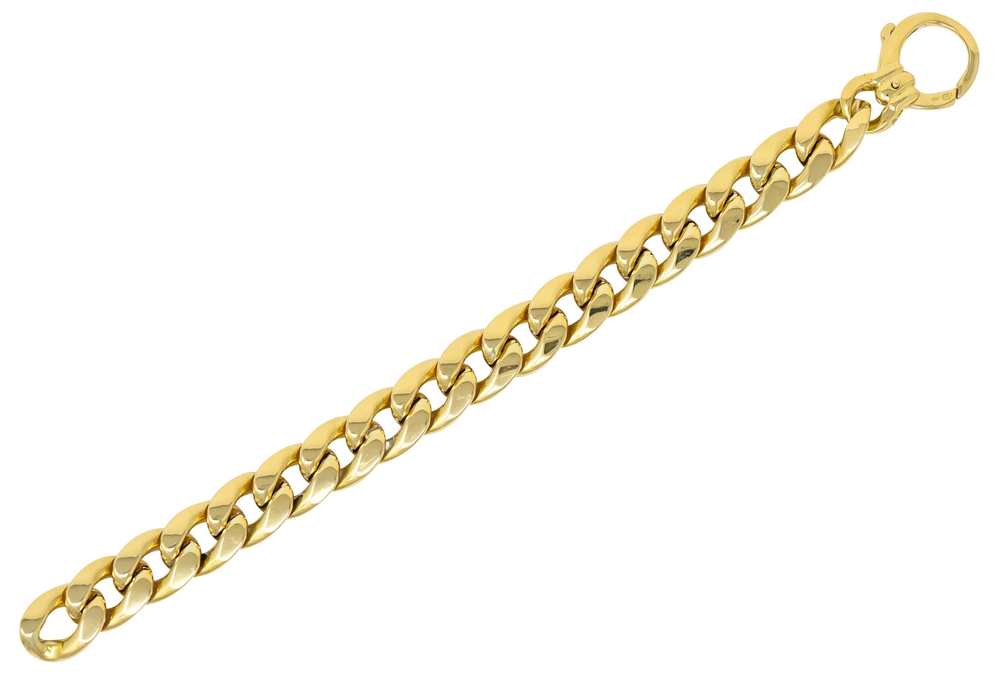 Unoaerre Italian 18 Karat Yellow Gold Curb Link Bracelet - Wilson's Estate Jewelry