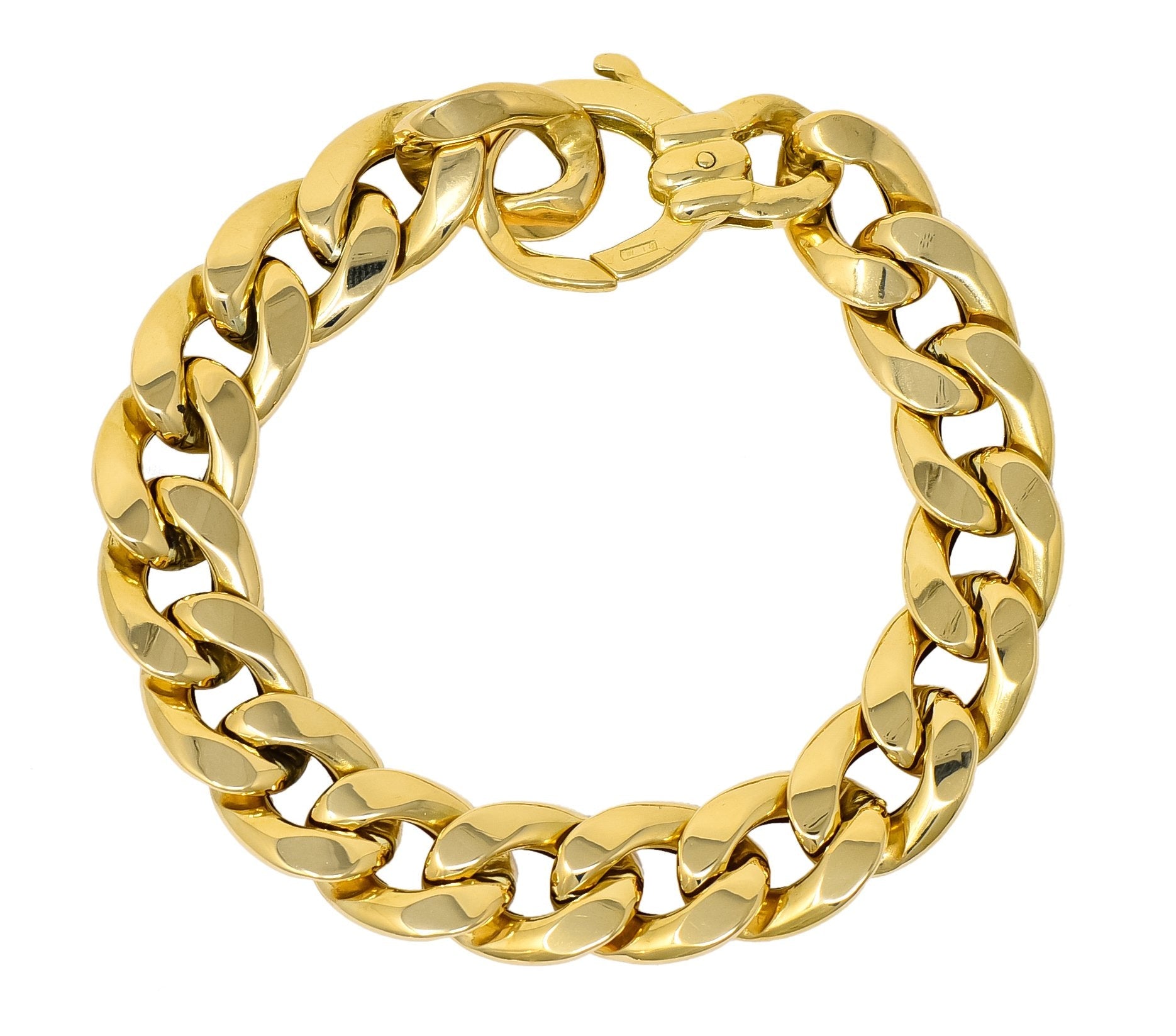 Unoaerre Italian 18 Karat Yellow Gold Curb Link Bracelet - Wilson's Estate Jewelry