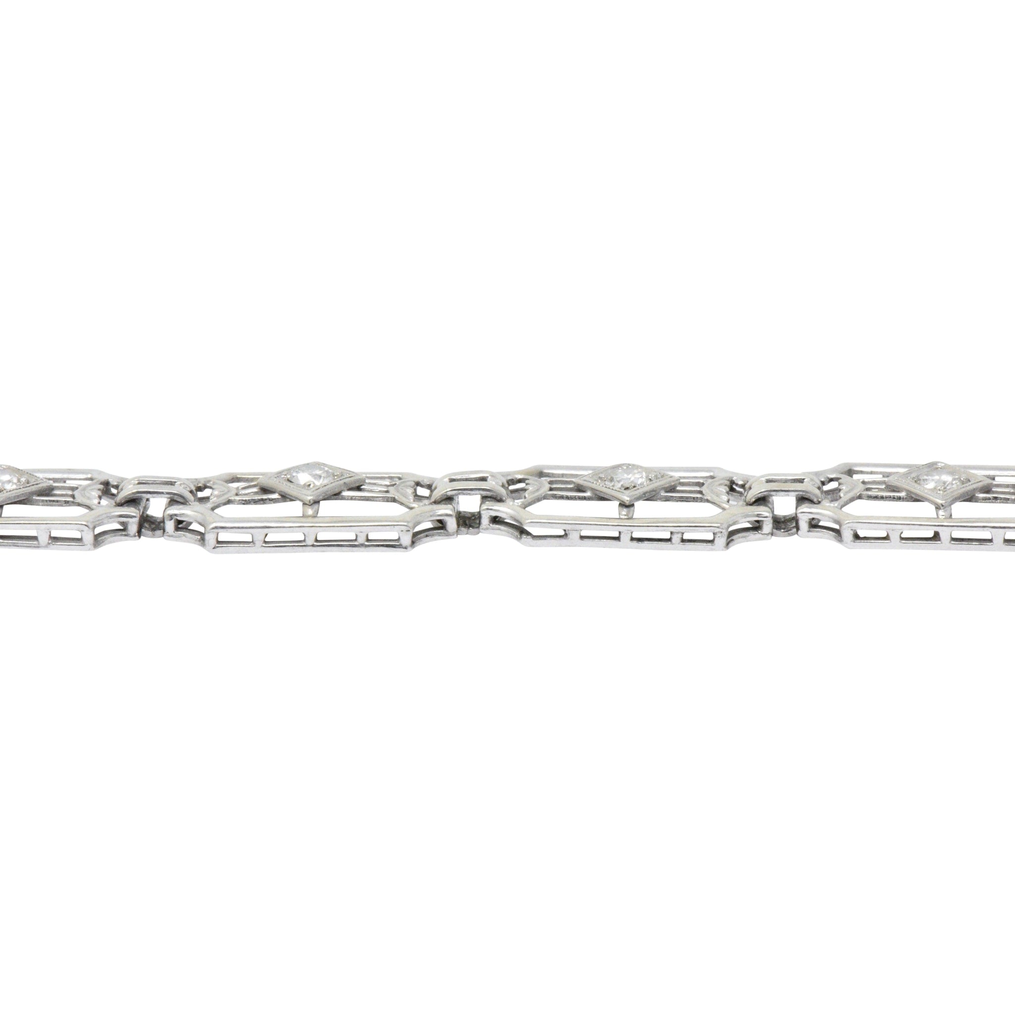 Versatile Art Deco .40 CTW Diamond 14K White Gold Bracelet Wilson's Estate Jewelry