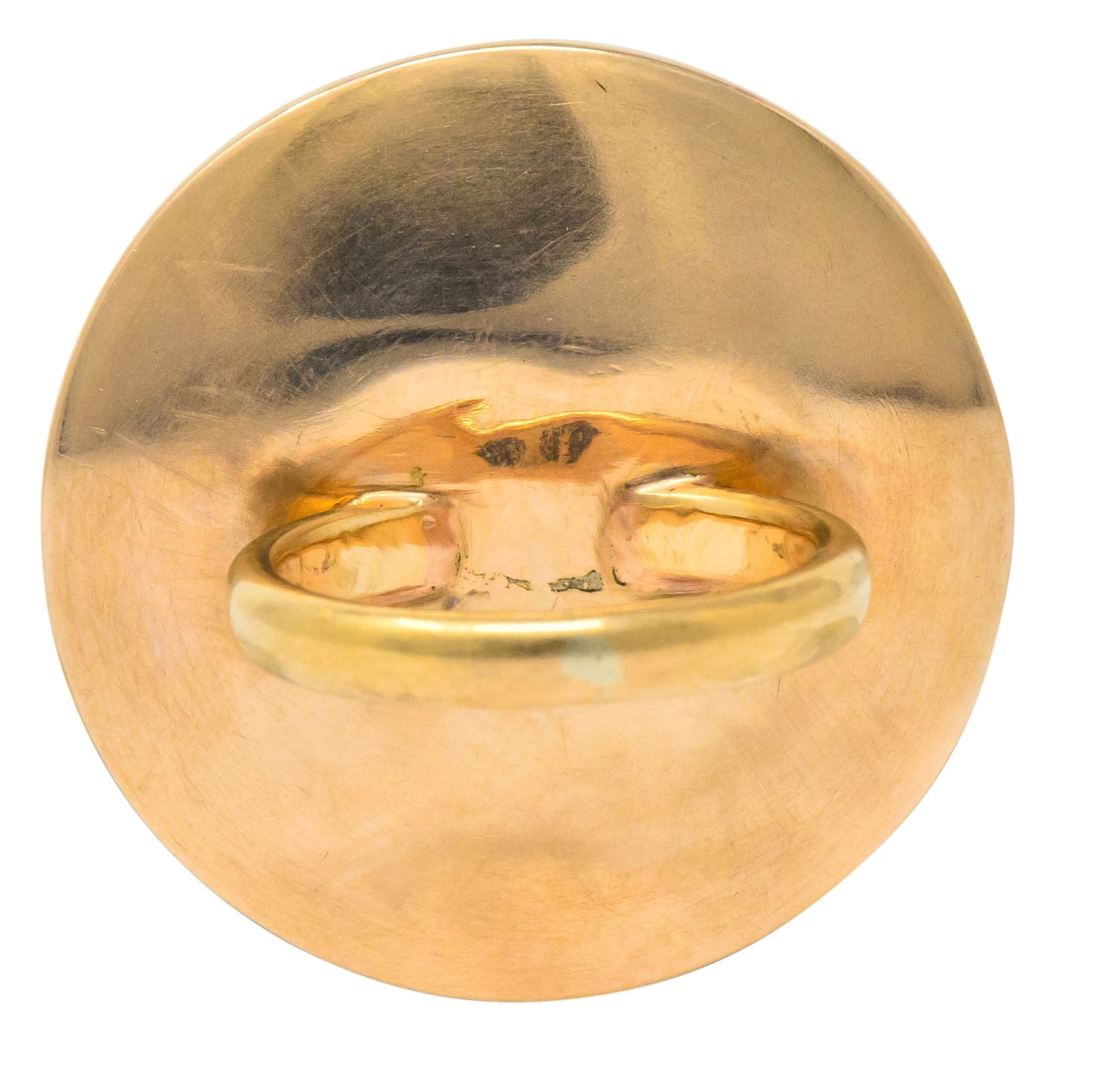 Victorian 14 Karat Rose Gold Mixed Metal Lao Tzu Boy & Ox Shakudo Ring - Wilson's Estate Jewelry