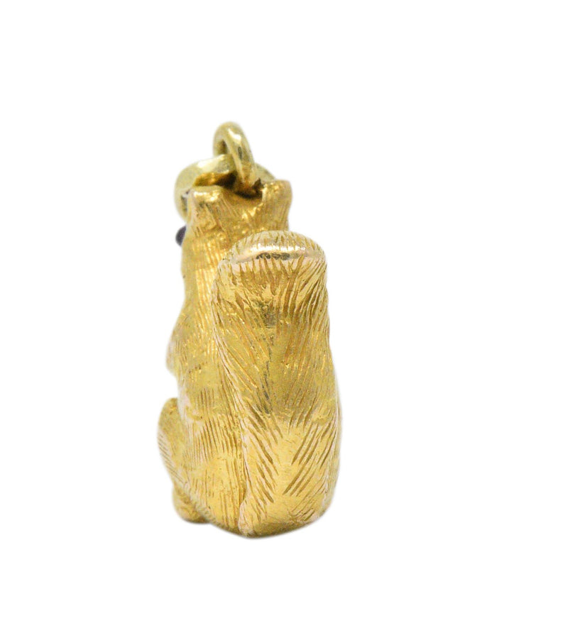 Victorian 18 Karat Gold  Ruby Squirrel Charm Wilson's Estate Jewelry