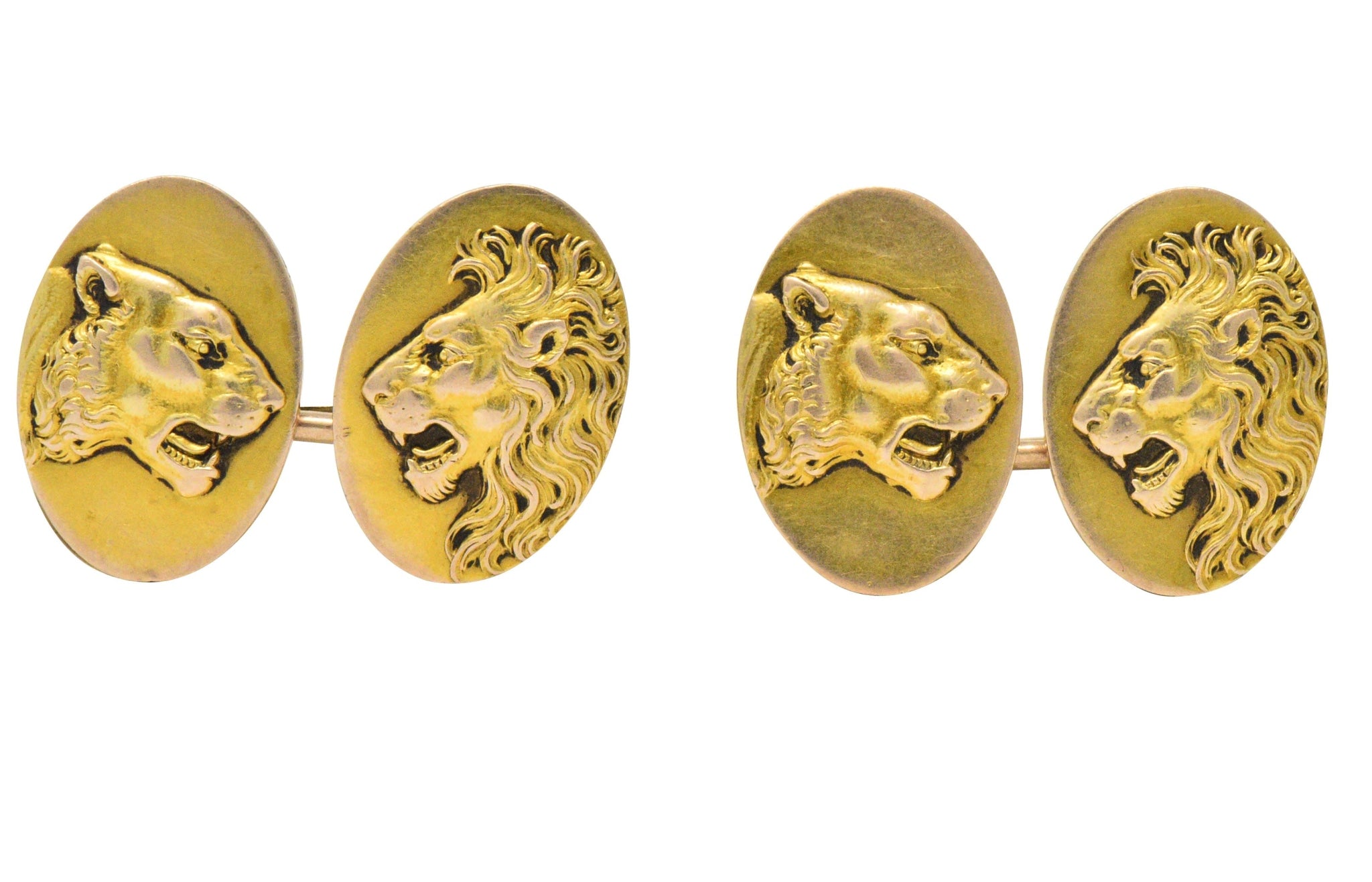 Victorian B.K. & Co. 14 Karat Gold Cufflinks Wilson's Estate Jewelry