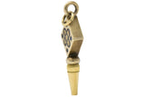 Victorian Celtic Knot Diamond Enamel And 14 Karat Gold Watch Key Pendant Wilson's Estate Jewelry
