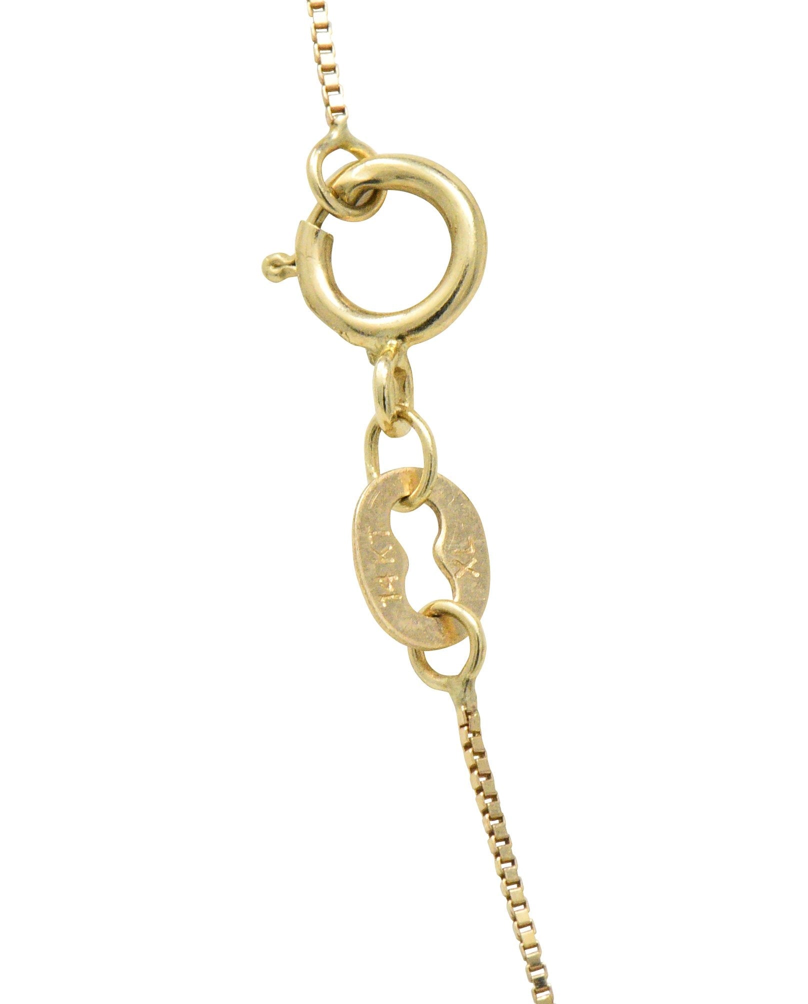 Victorian Natural Baroque Pearl Diamond Silver-Topped 14 Karat Gold Pendant Necklace Wilson's Estate Jewelry