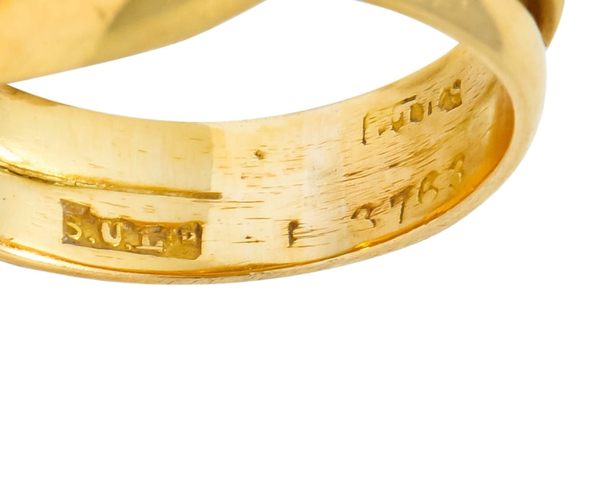 Victorian Old Mine Cut Diamond 18 Karat Gold British Snake Band Ring - Wilson's Estate Jewelry